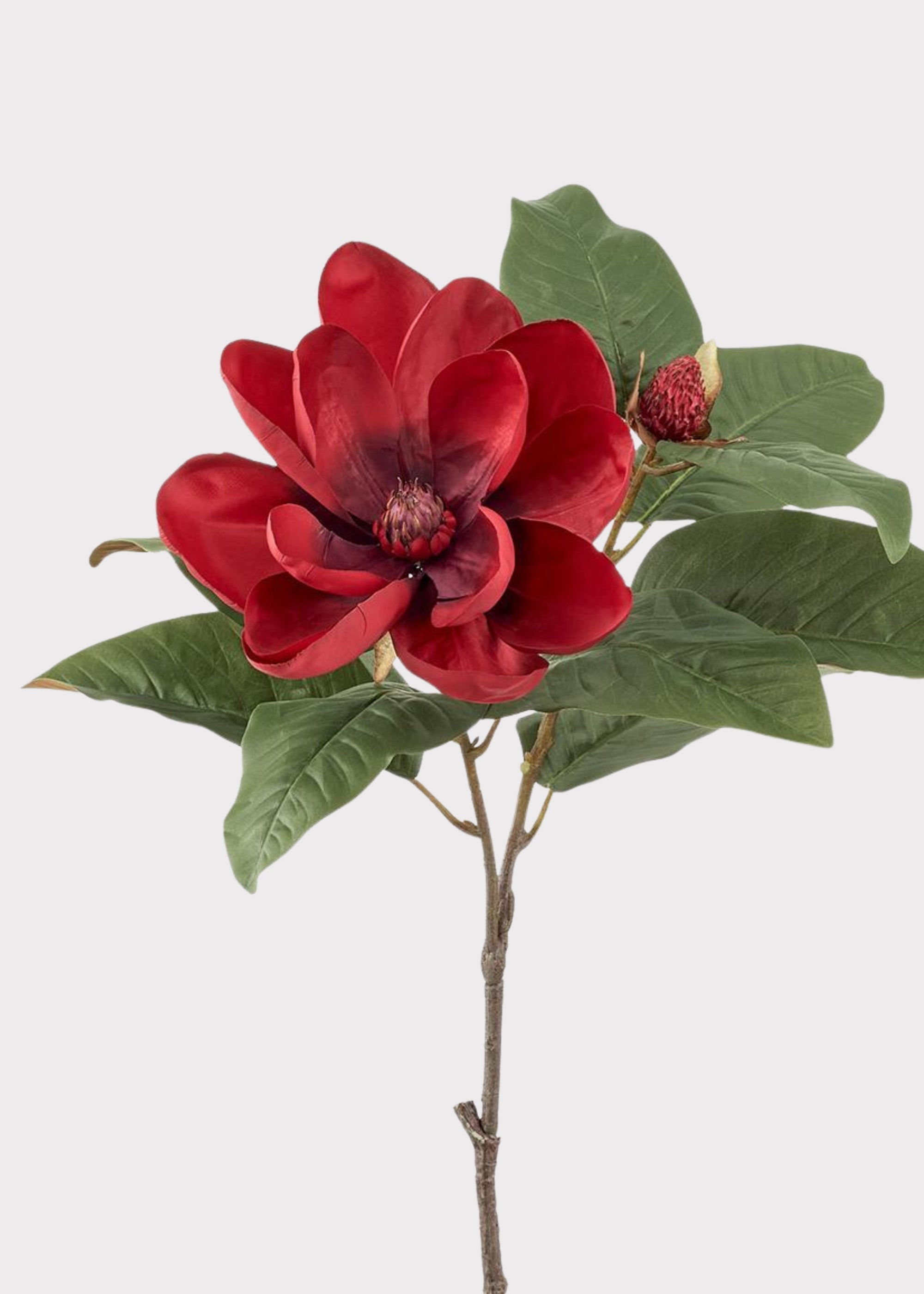 Red Artificial Magnolia Stem for Vase Styling