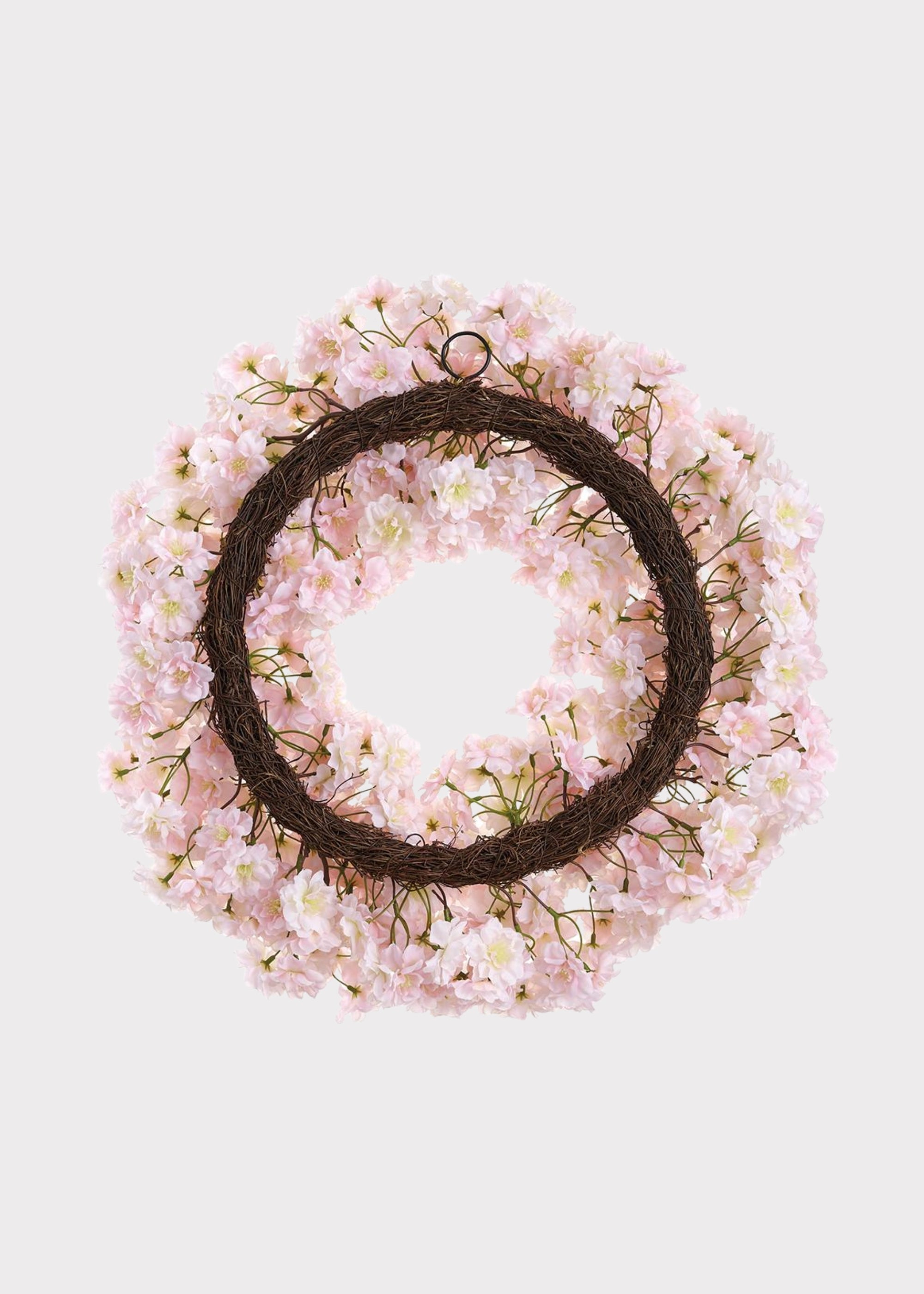Pink Artificial Cherry Blossom Wreath for Home Decor