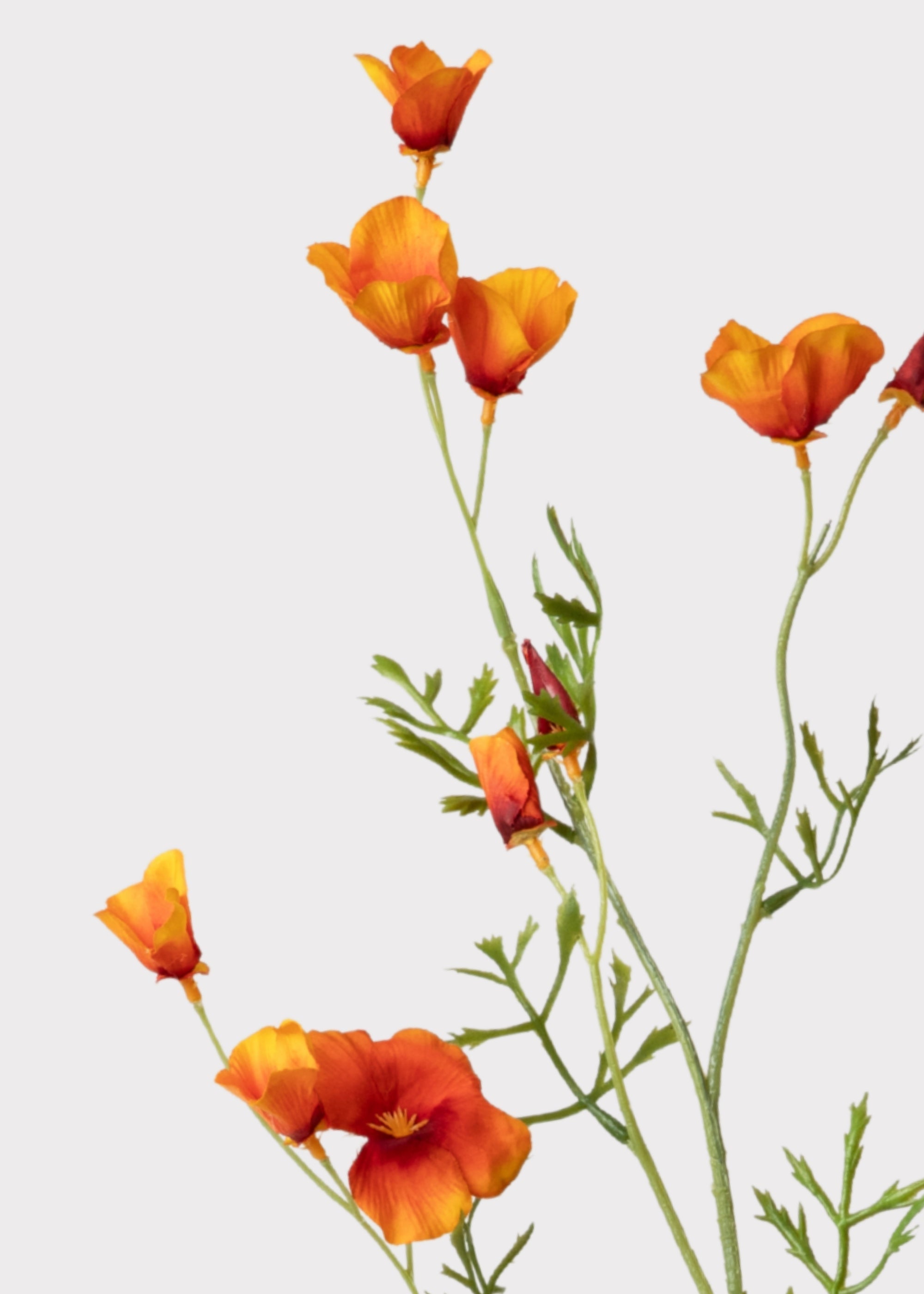 Orange Artificial Poppy Spray for Table Centerpiece