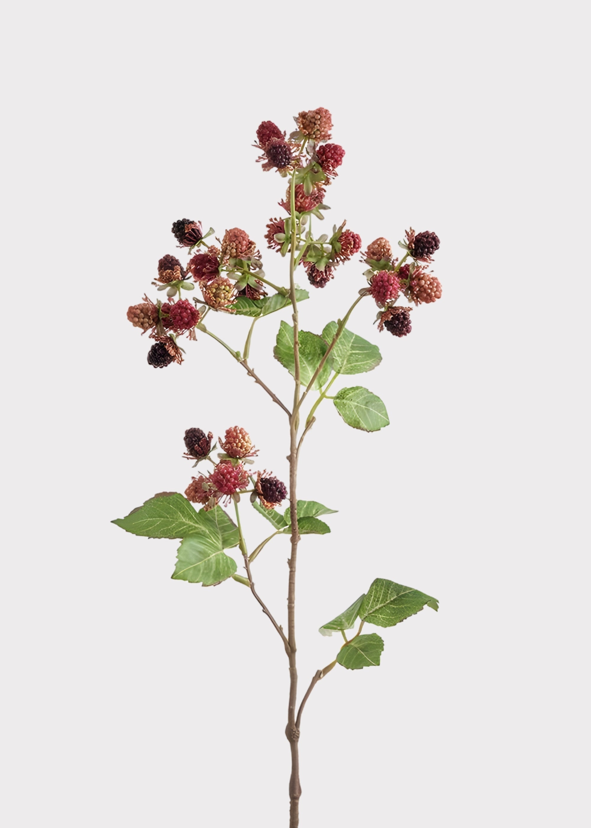 Burgundy Artificial Mauve and Burgundy Raspberry Fruit Branch for Vase Styling