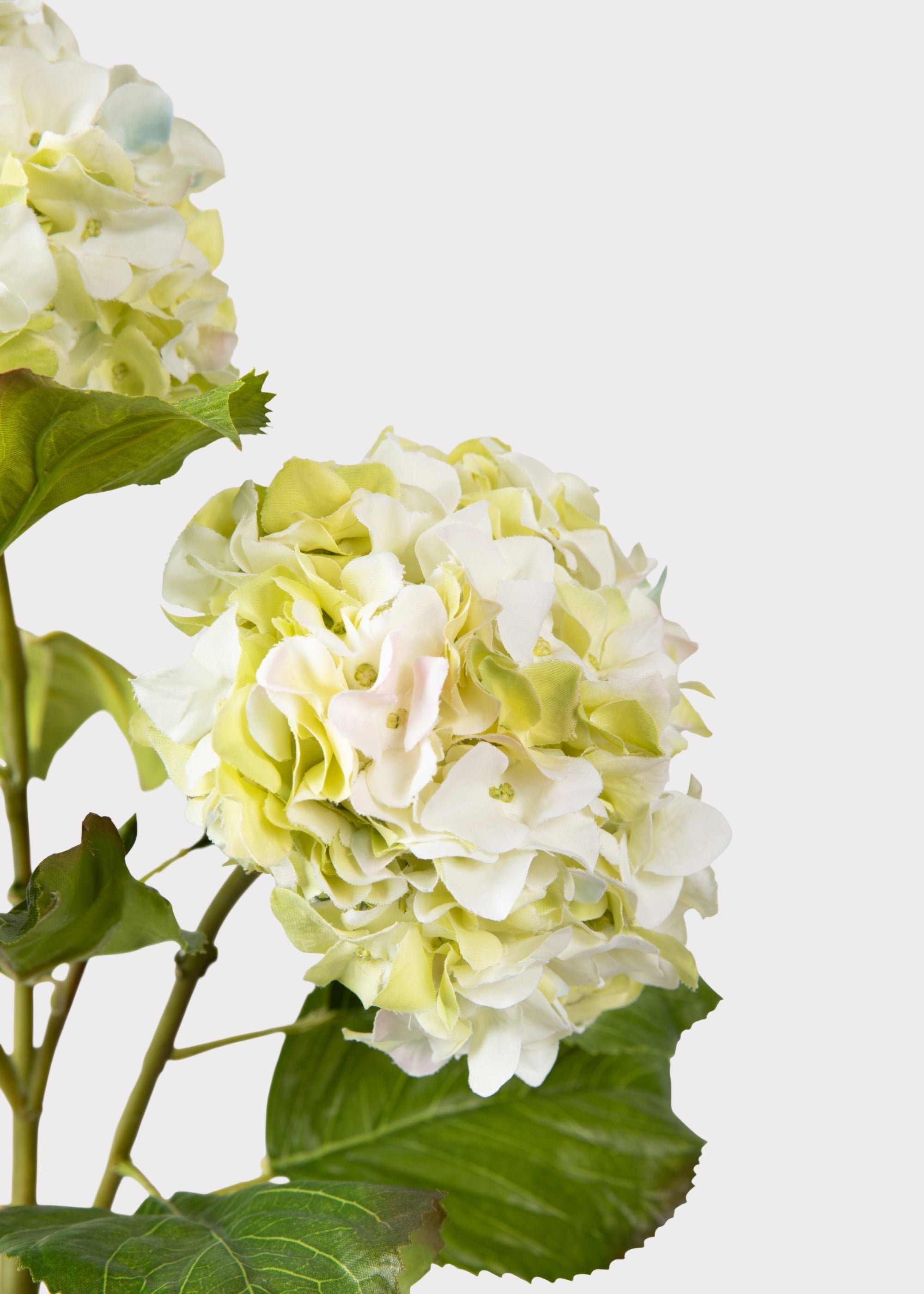 Cream Green Artificial Hydrangea Branch for Entryway Arrangement