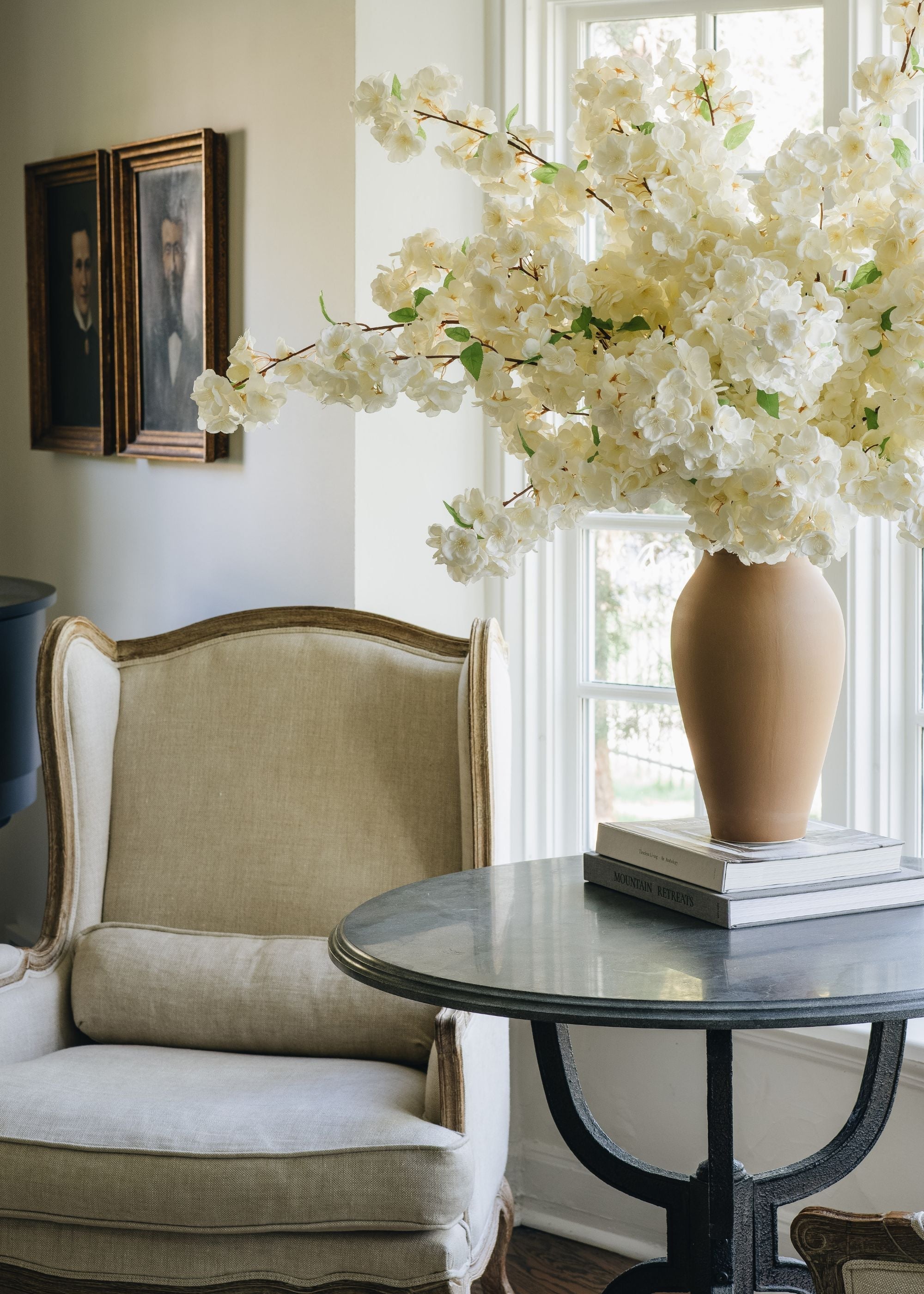 White Artificial Cherry Blossom Stem for Table Centerpiece