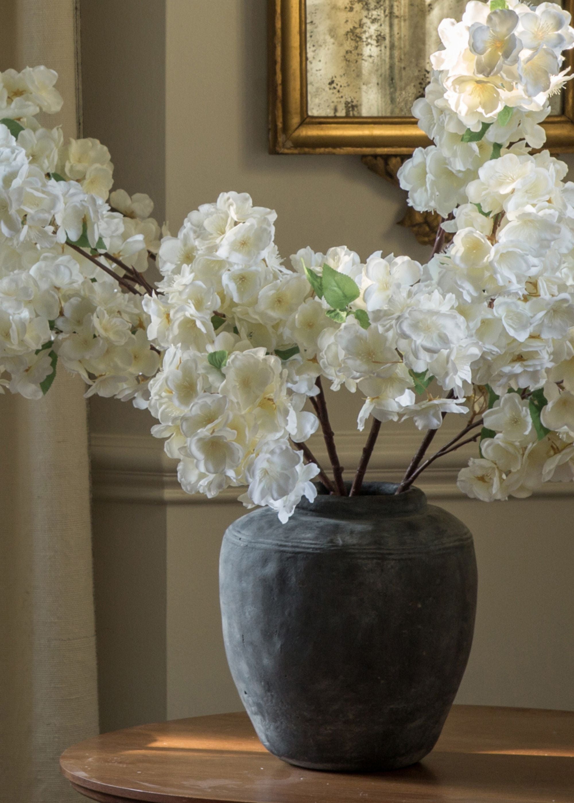White Artificial Cherry Blossom Stem for Home Decor