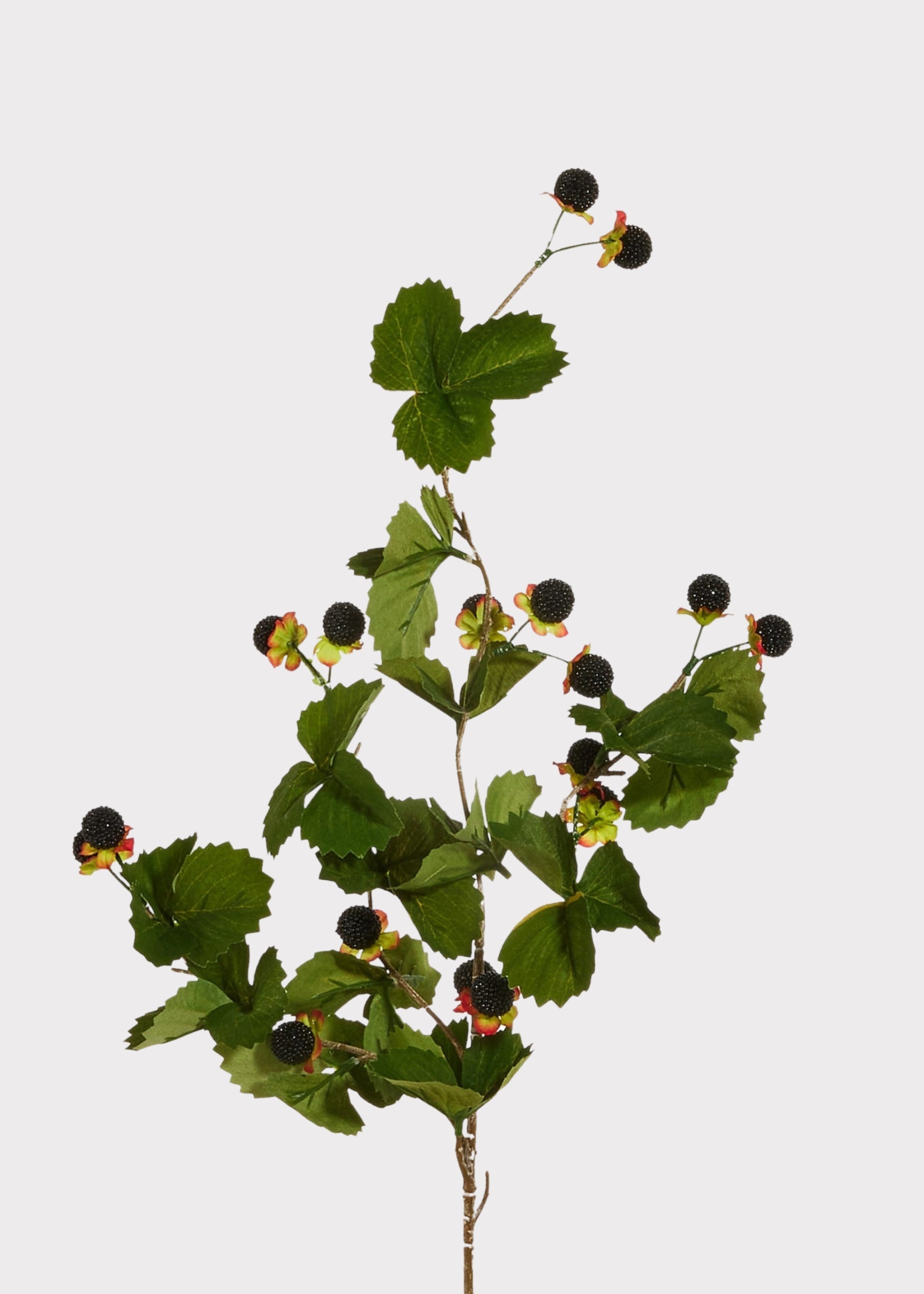 Black raspberry faux berry branch for seasonal arrangements