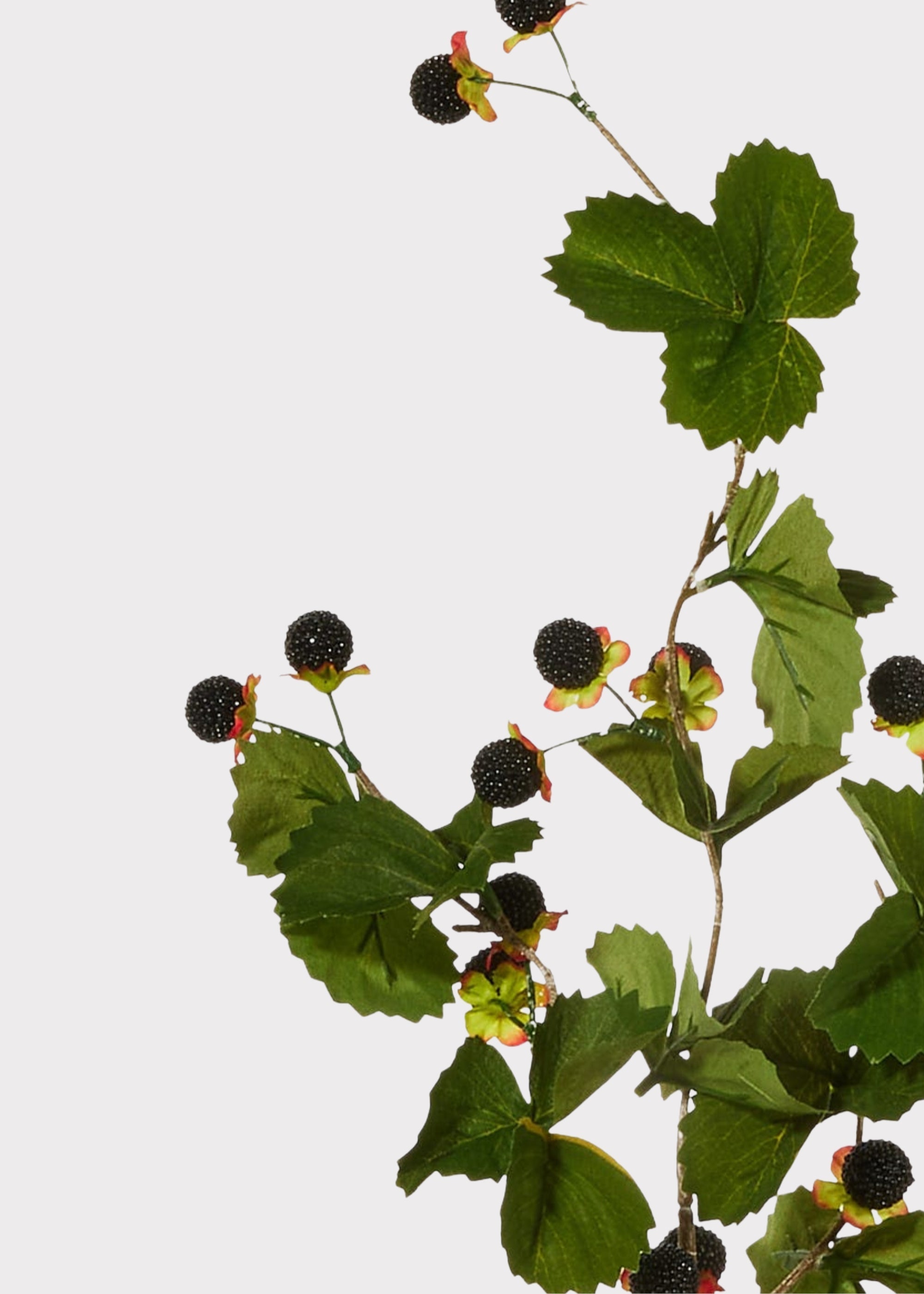 Dark artificial berry branch for holiday vase styling