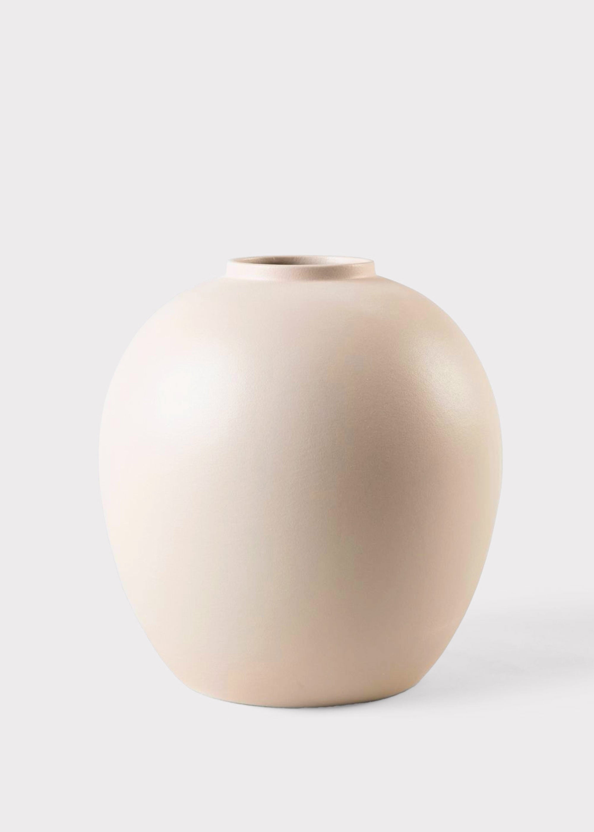 Matte cream ceramic vase for branches and faux florals