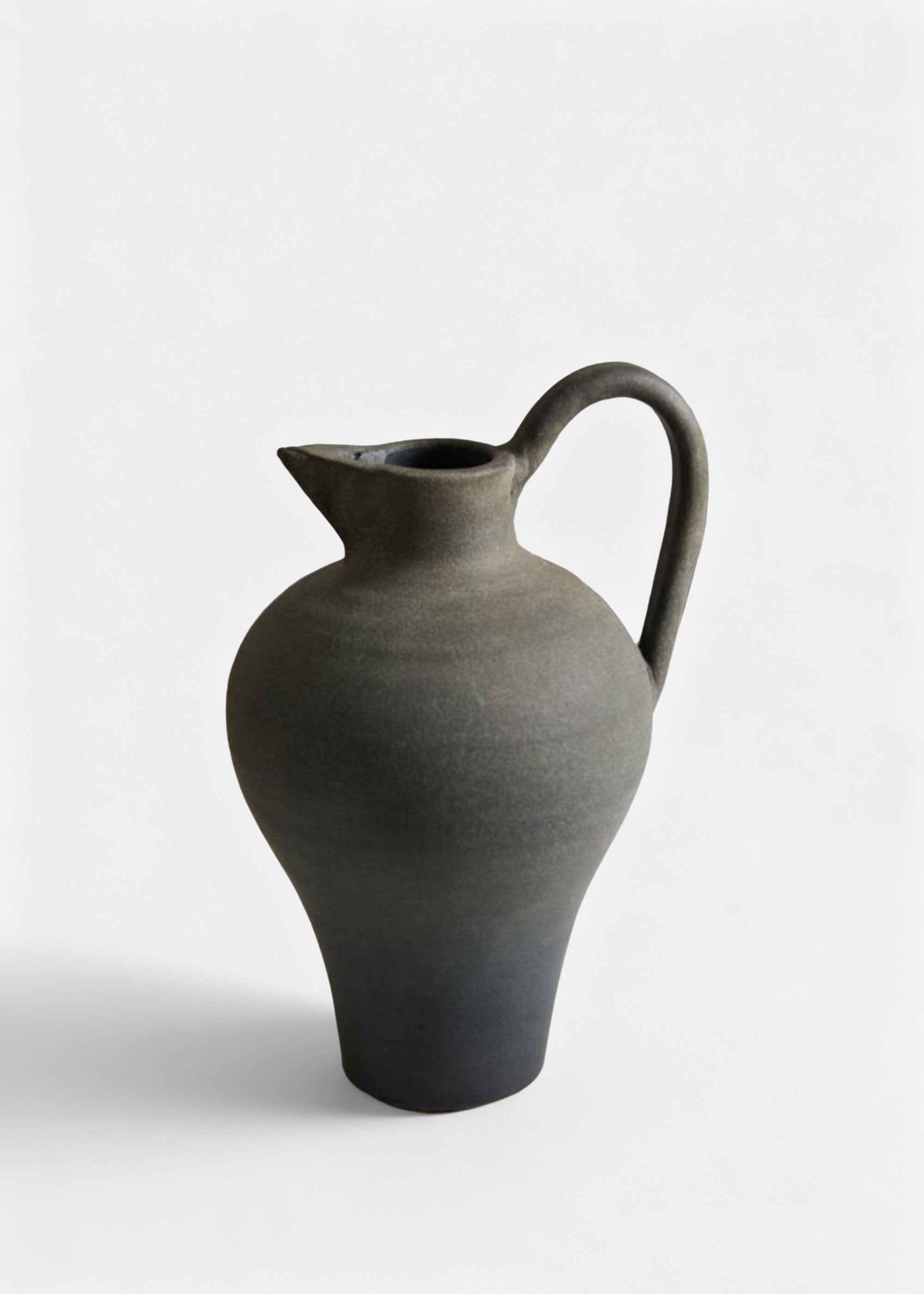 Black Handmade Terra Cotta Pitcher Vase for Vase Styling