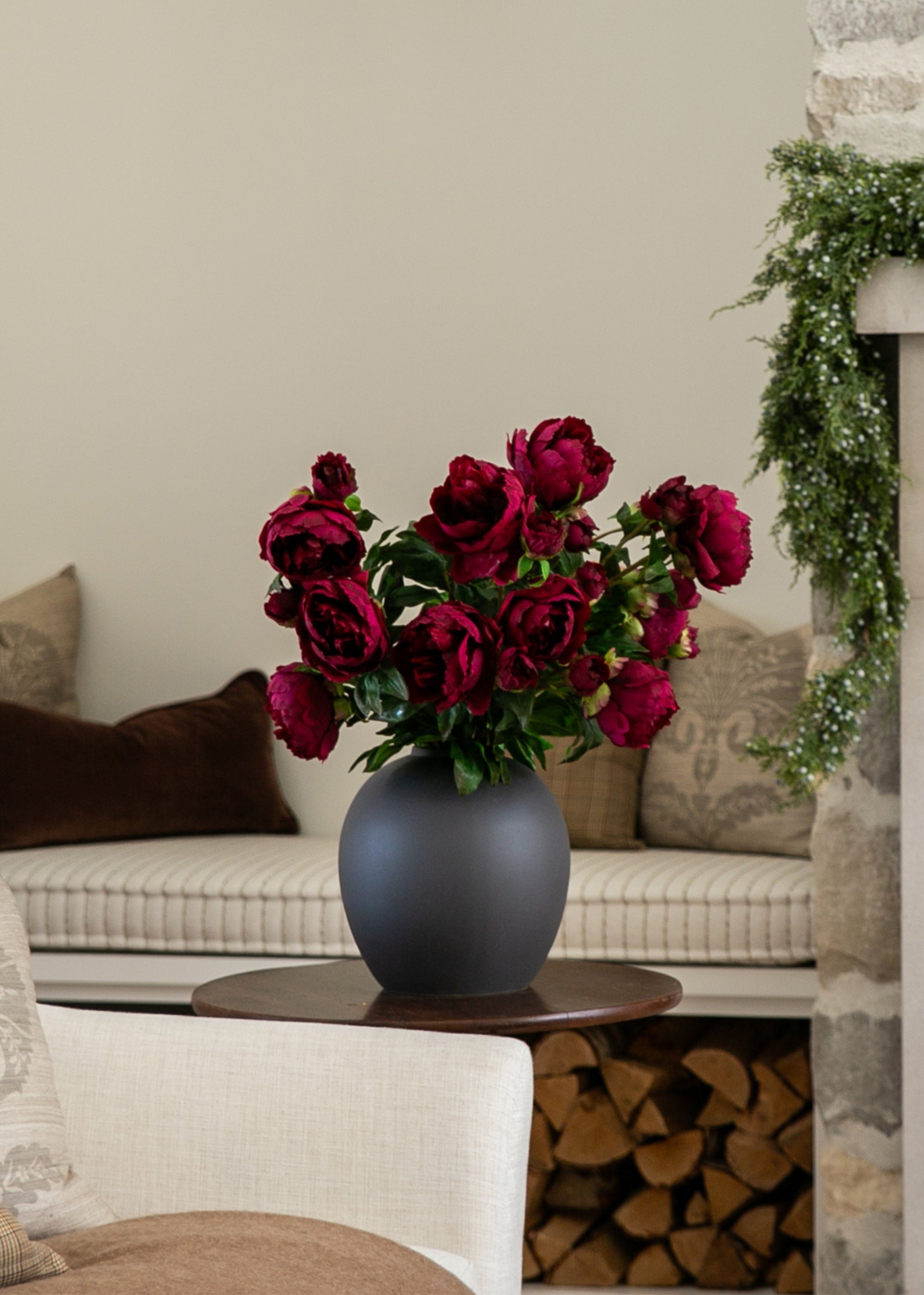 Fuchsia Real Touch Artificial Peony Bundle for Home Decor