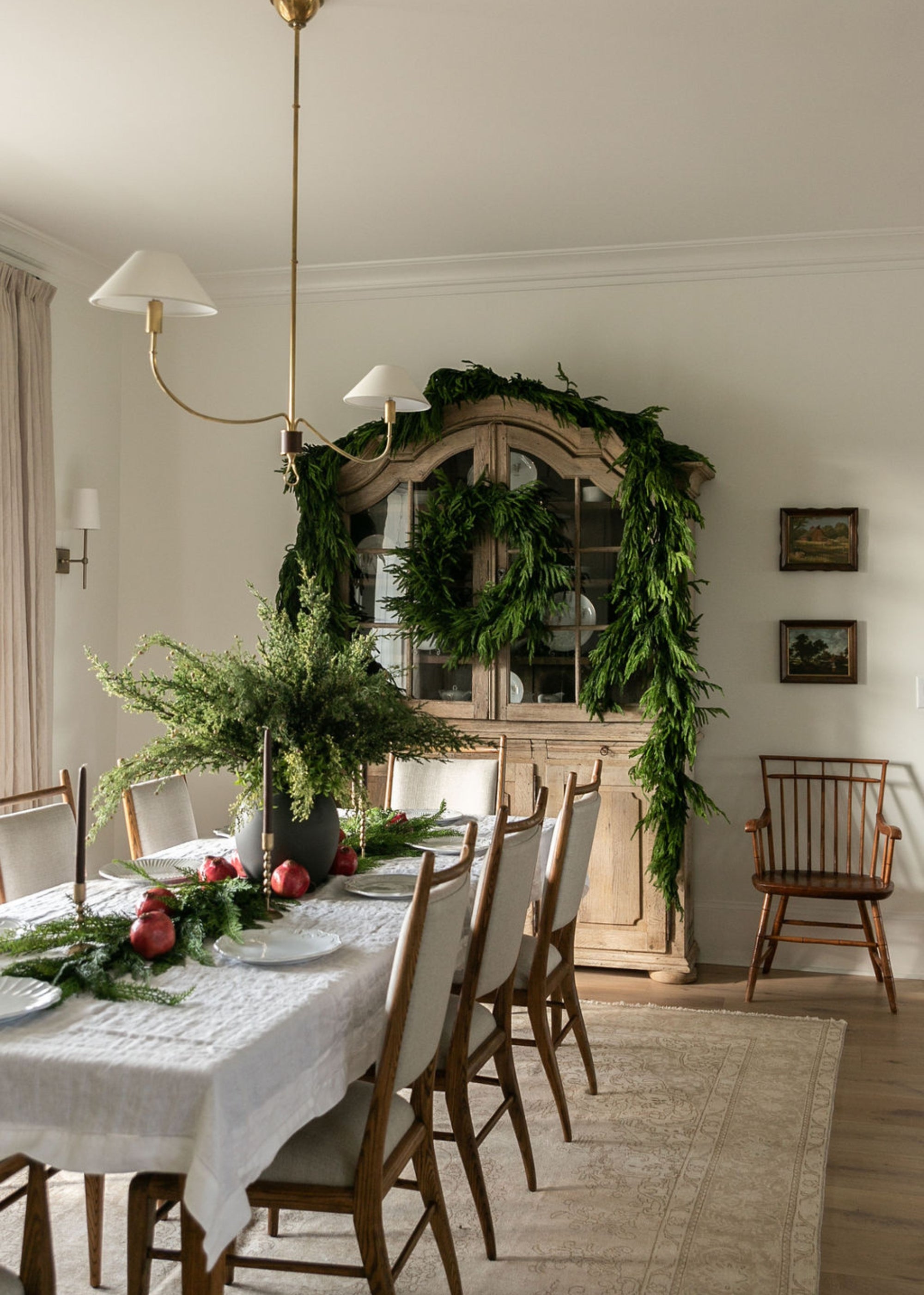 Green Artificial Cedar Garland for Wedding Decor