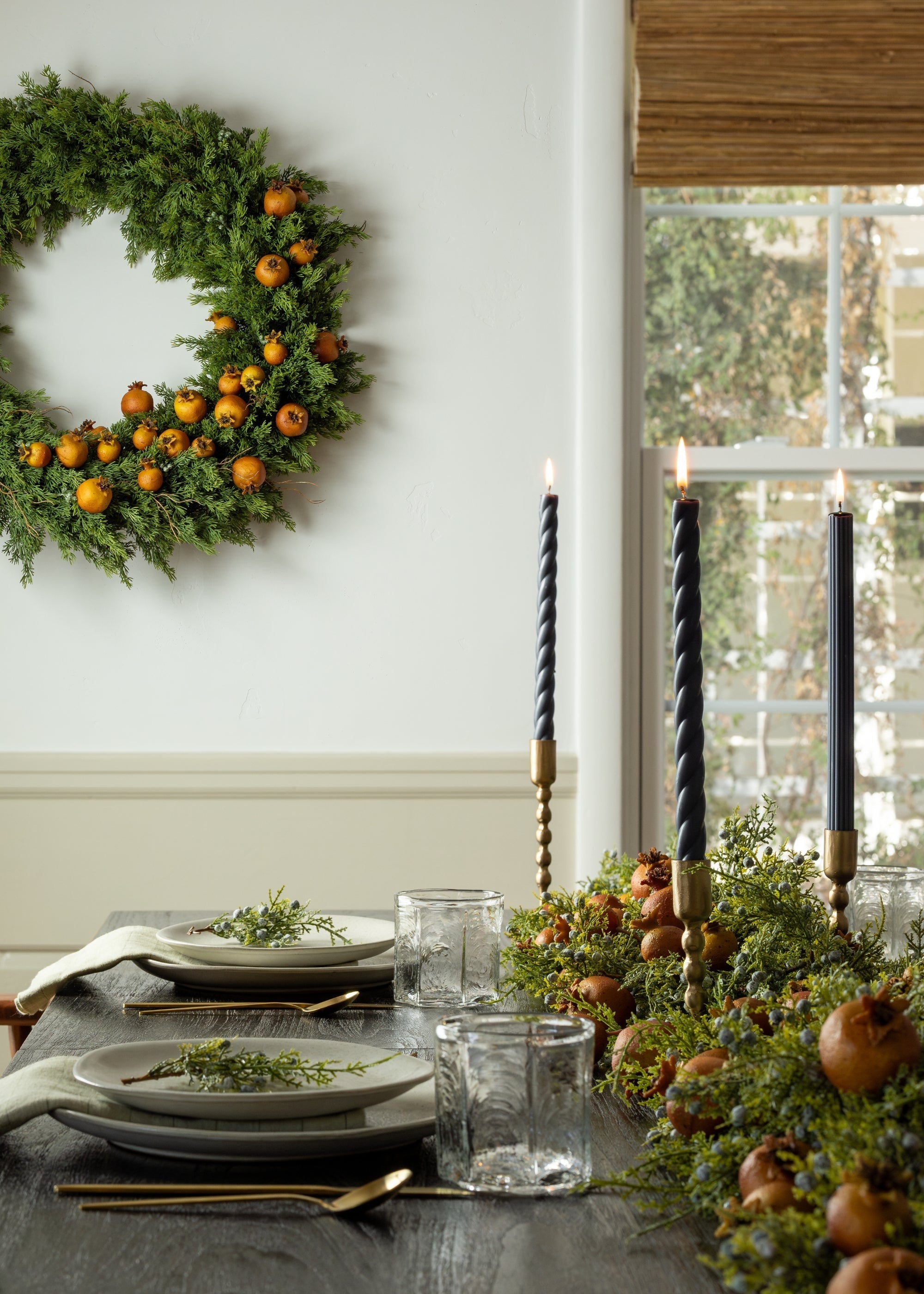 Orange Artificial Look Pomegranate Branch for Home Decor