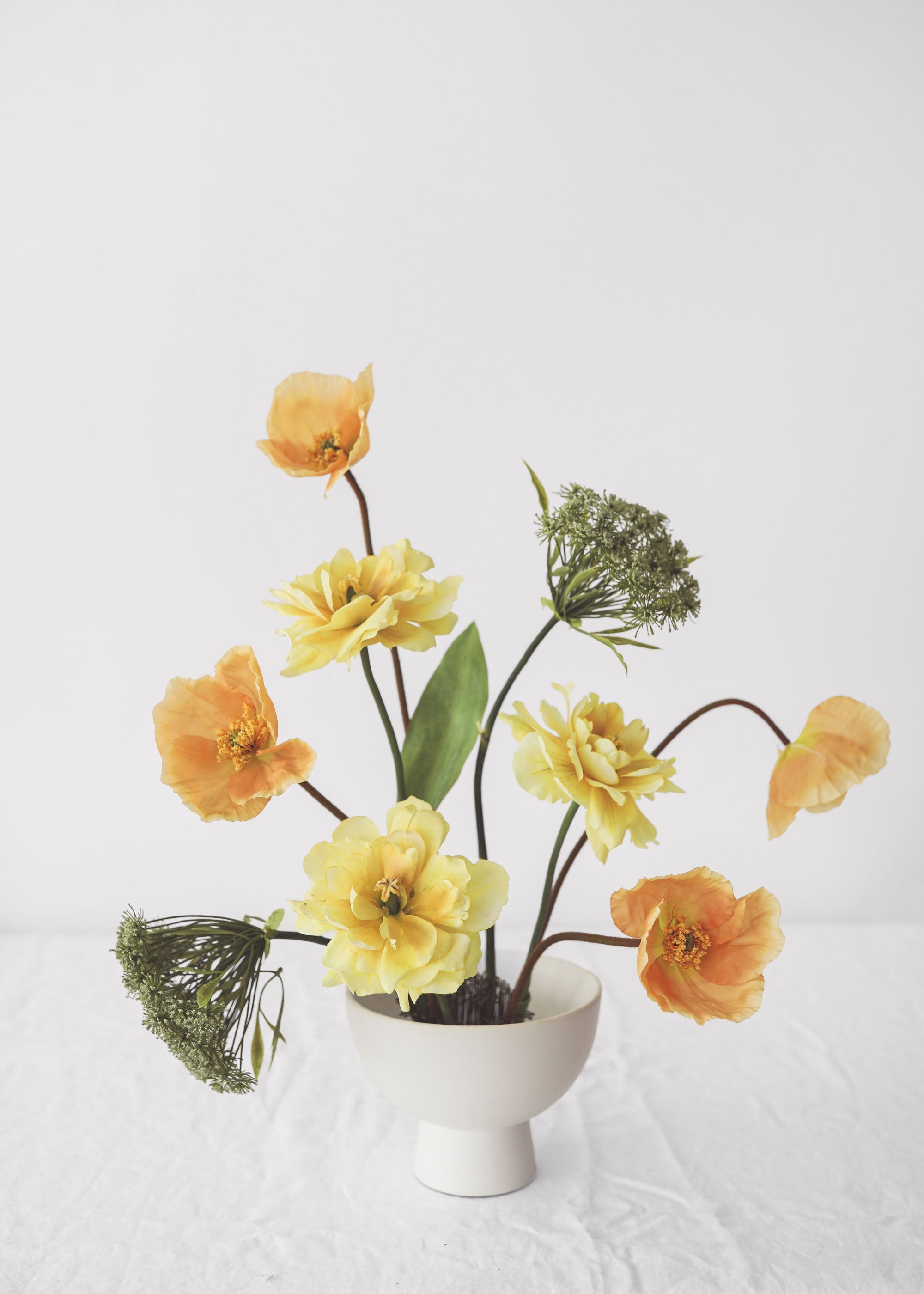Orange Artificial Poppy Stem for Home Decor