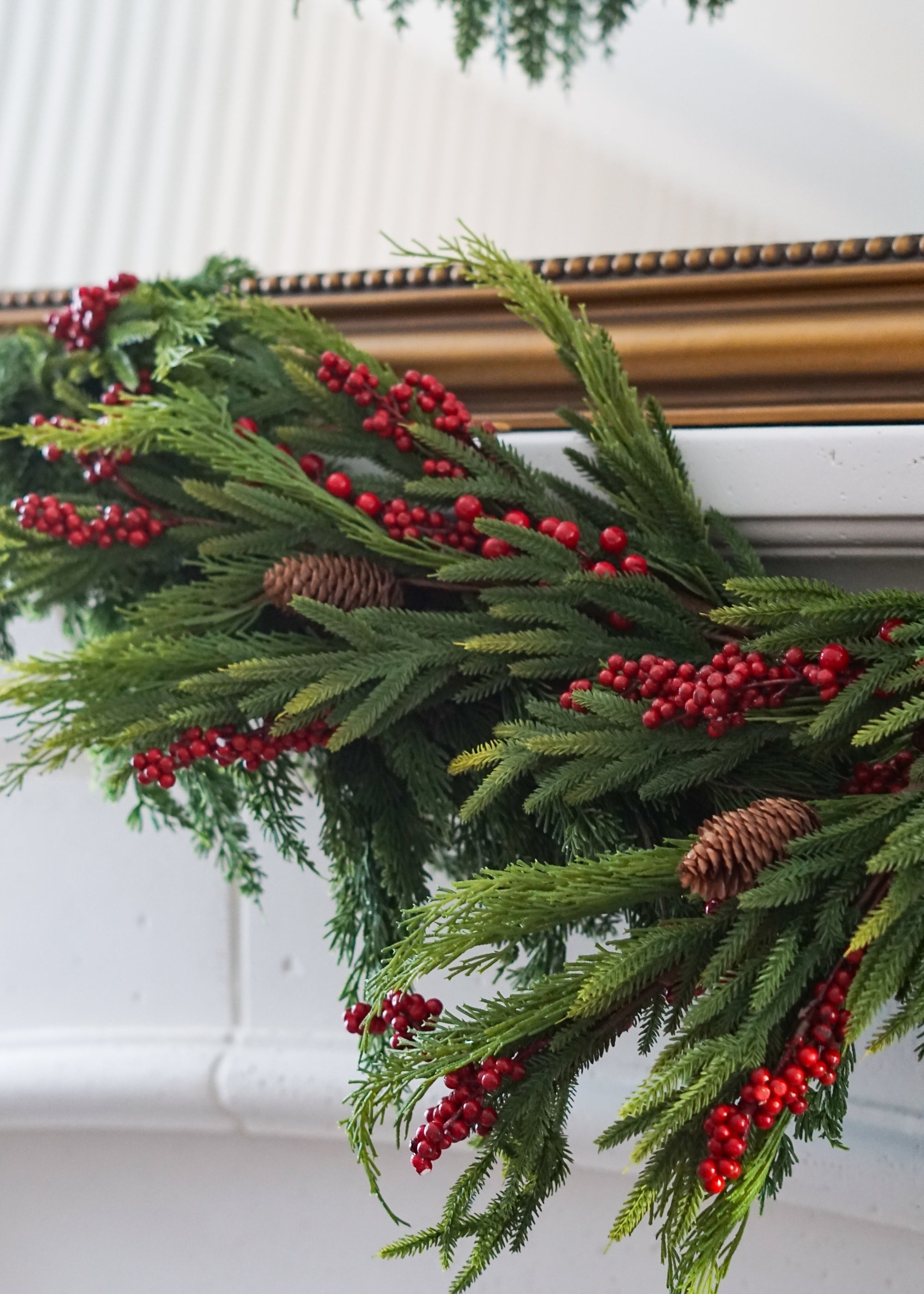Red Artificial Pine Branch for Table Centerpiece
