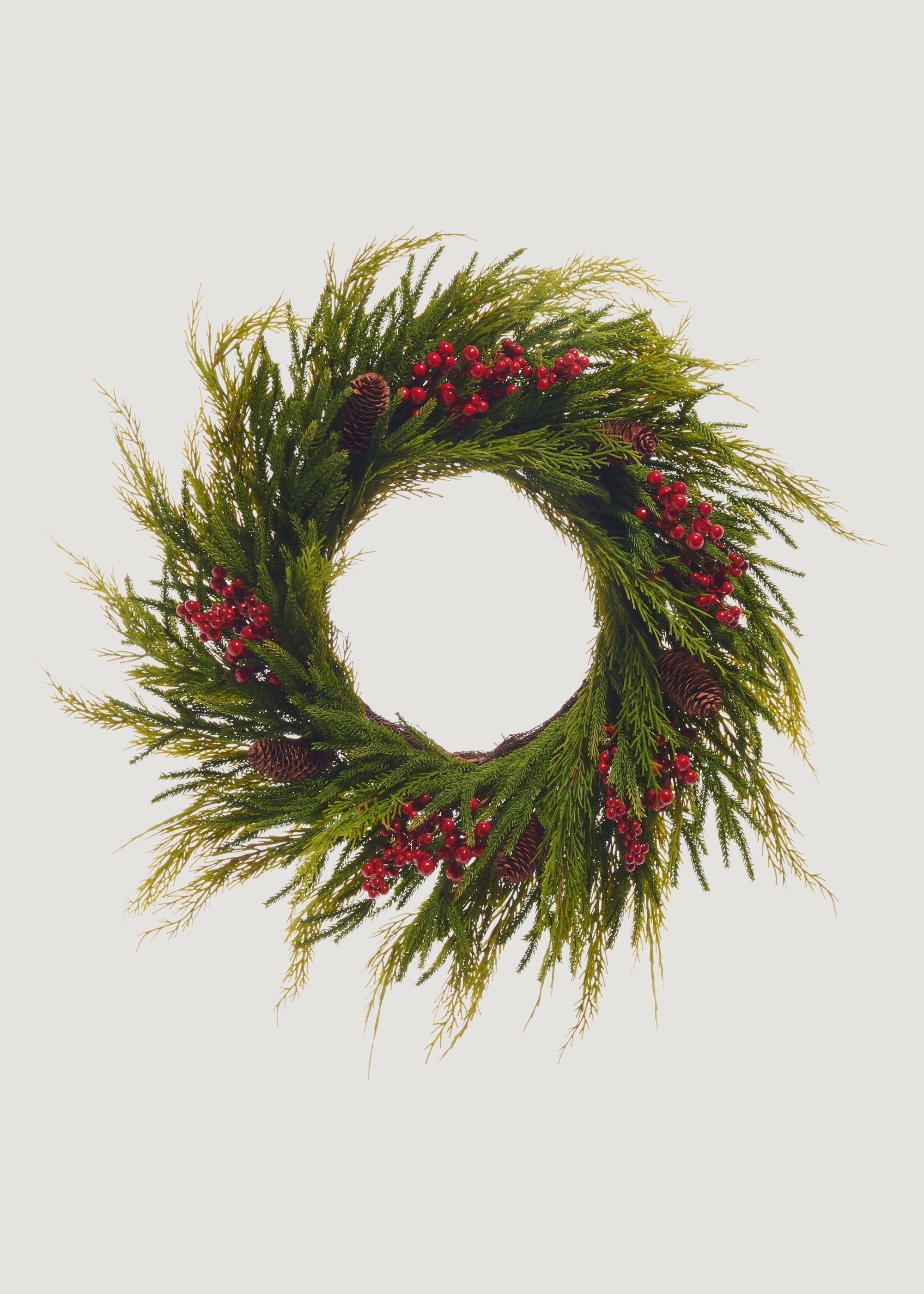 Green Artificial Cedar Wreath for Vase Styling