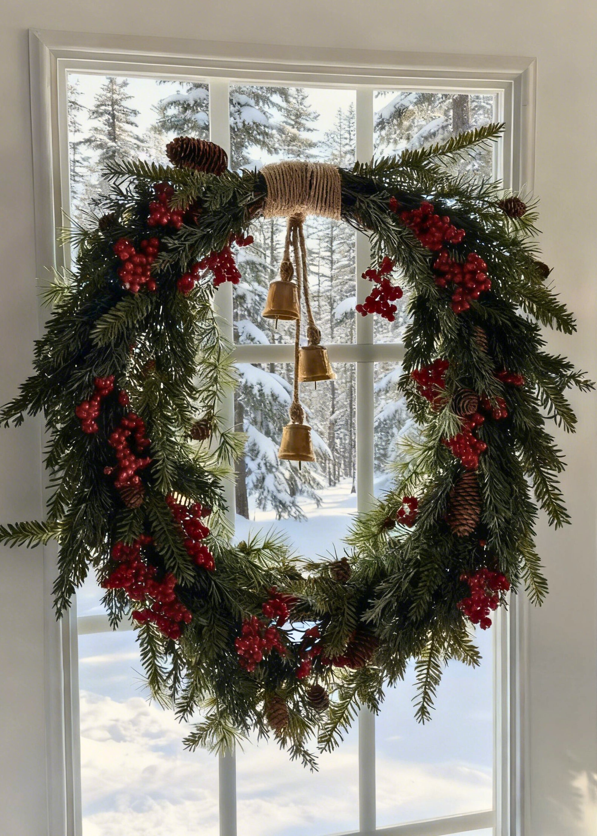 Red Artificial Berry Wreath for Home Decor