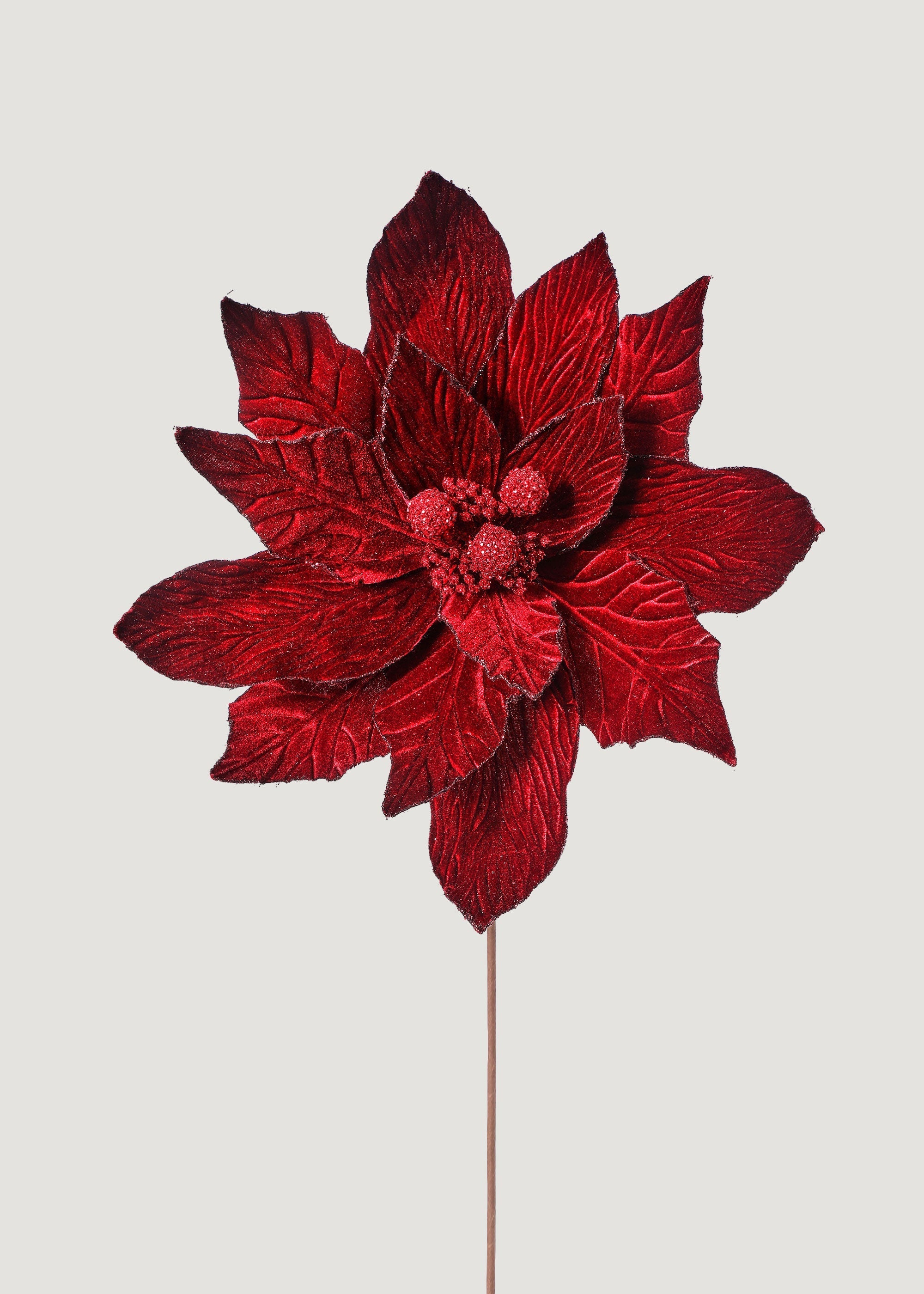 Burgundy Artificial Poinsettia Stem for Vase Styling