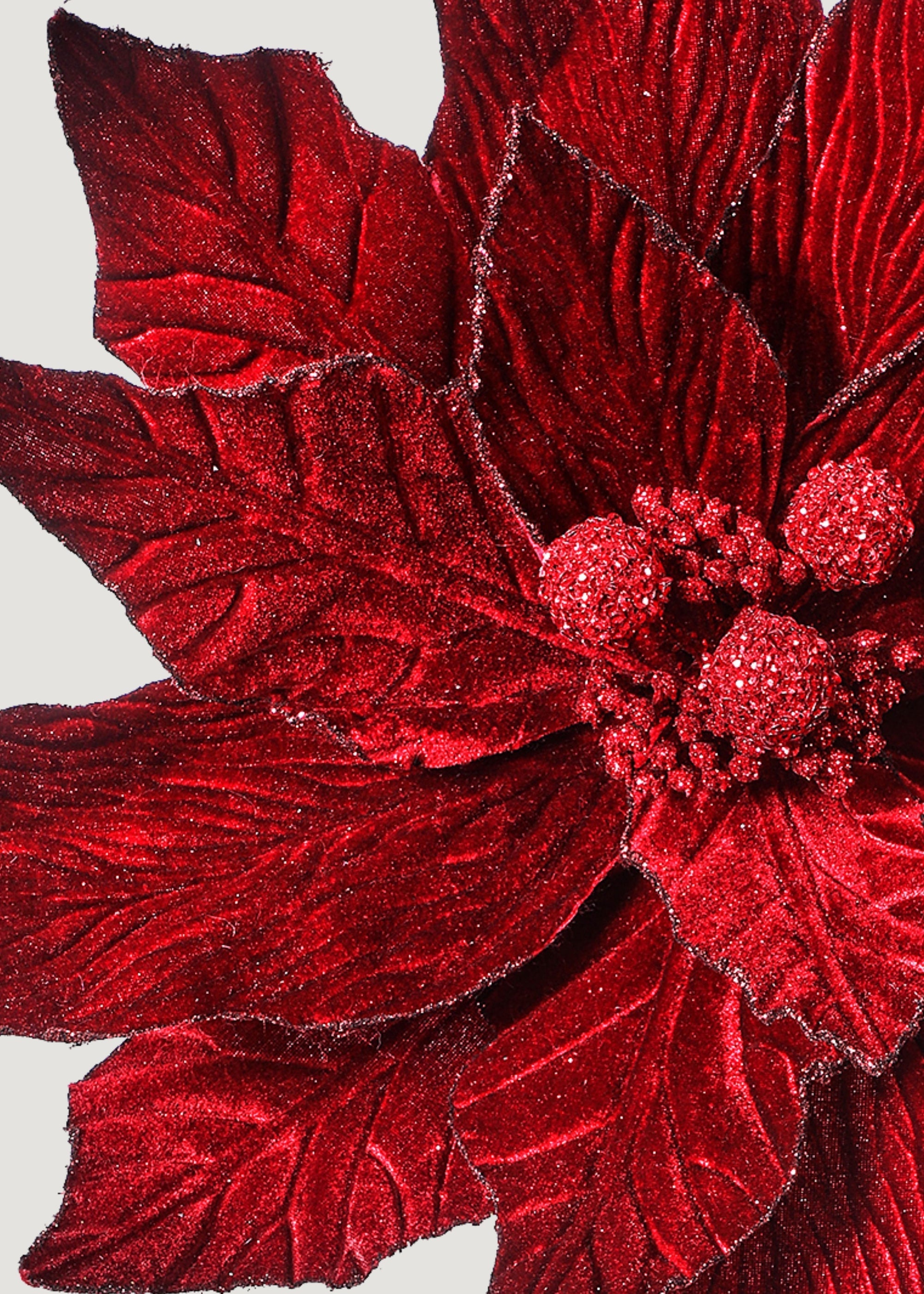 Burgundy Artificial Poinsettia Stem for Table Centerpiece
