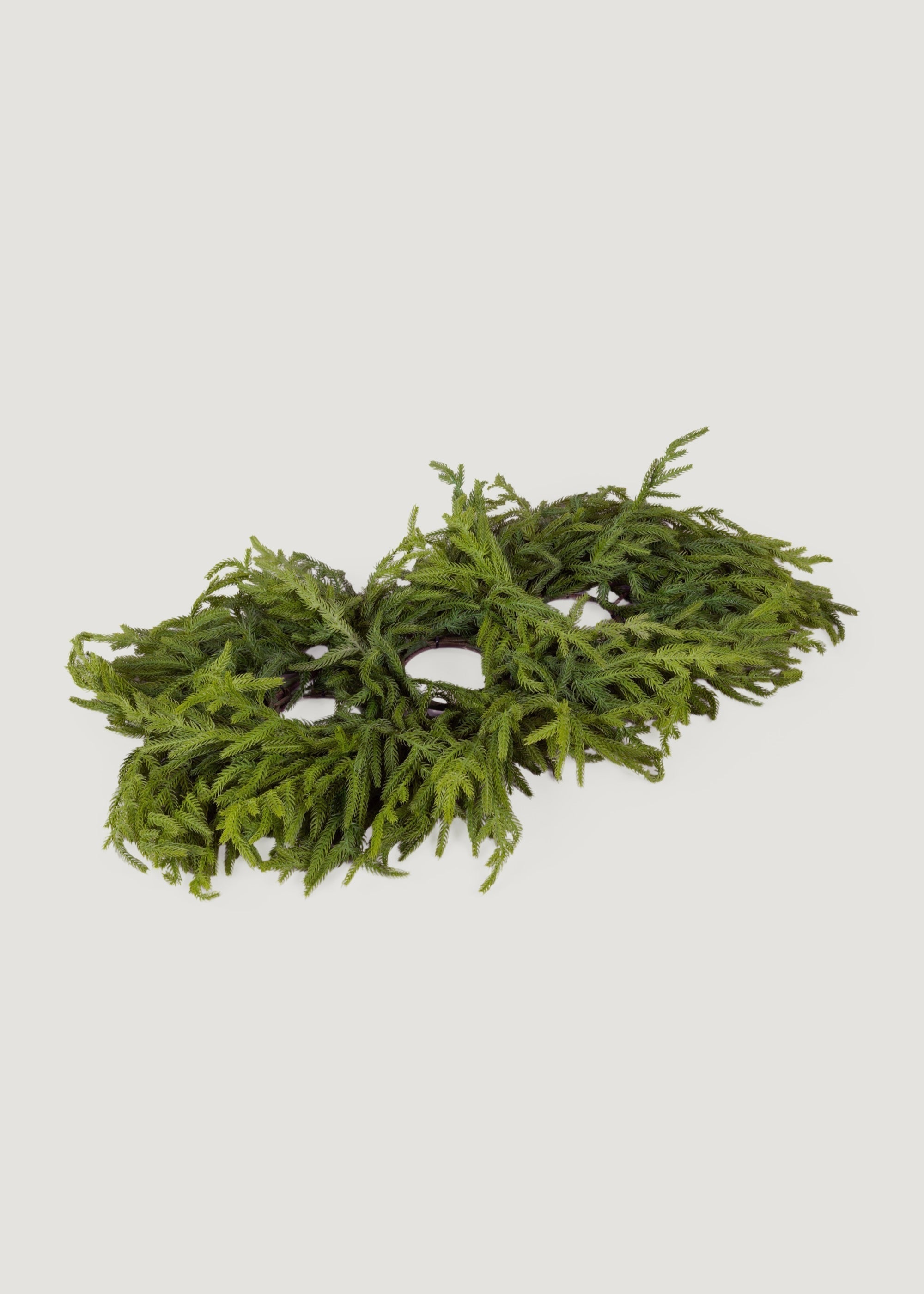 Real touch Norfolk pine candle centerpiece for winter tables