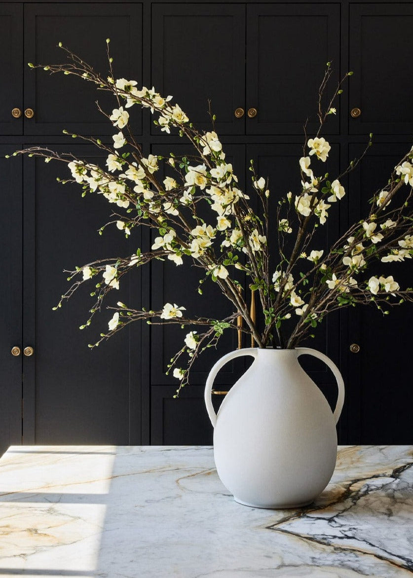 Cream Artificial Cherry Blossom Branch for Home Decor