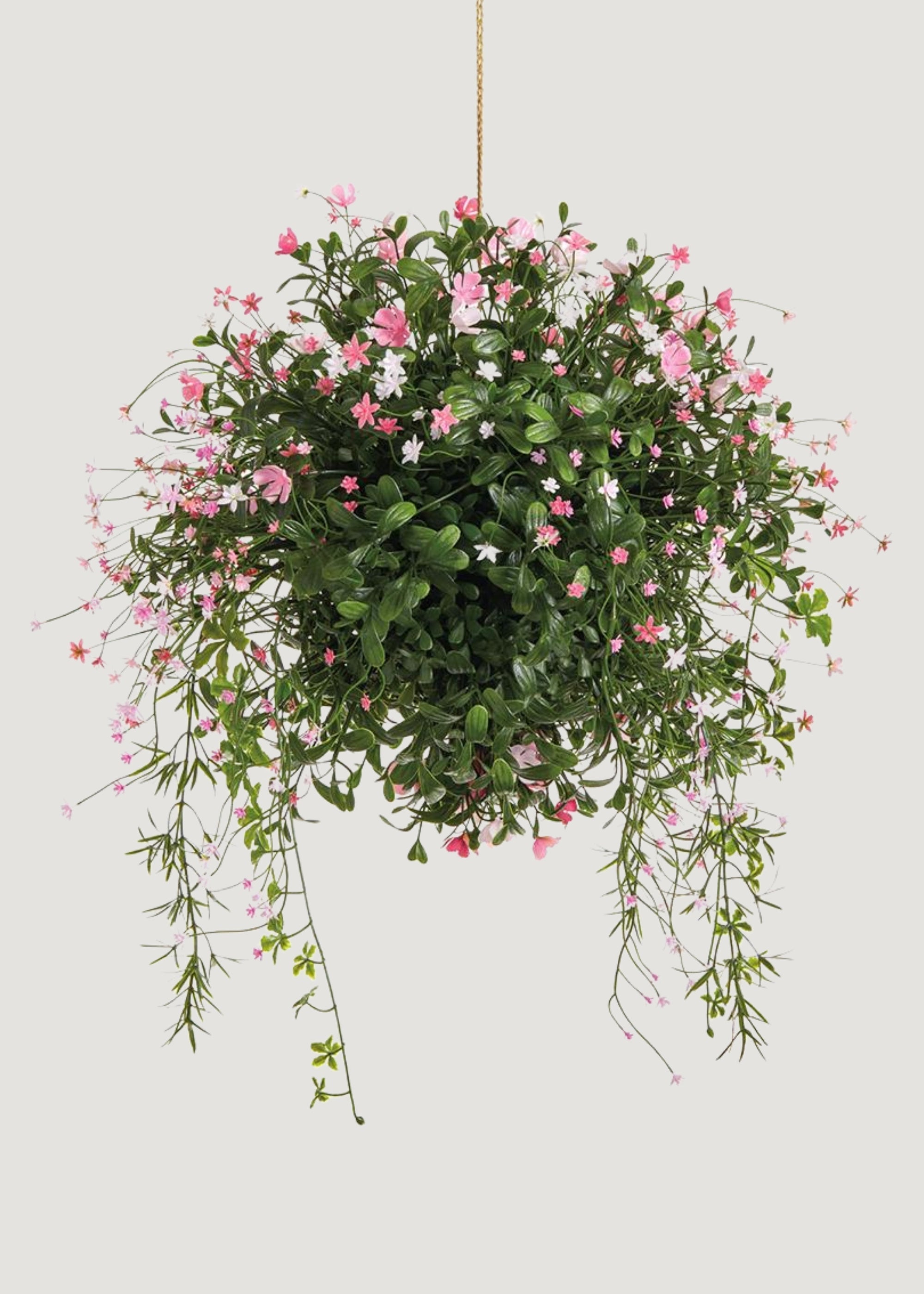 Pink Green Artificial Outdoor Hanging Boxwood and Pink for Vase Styling