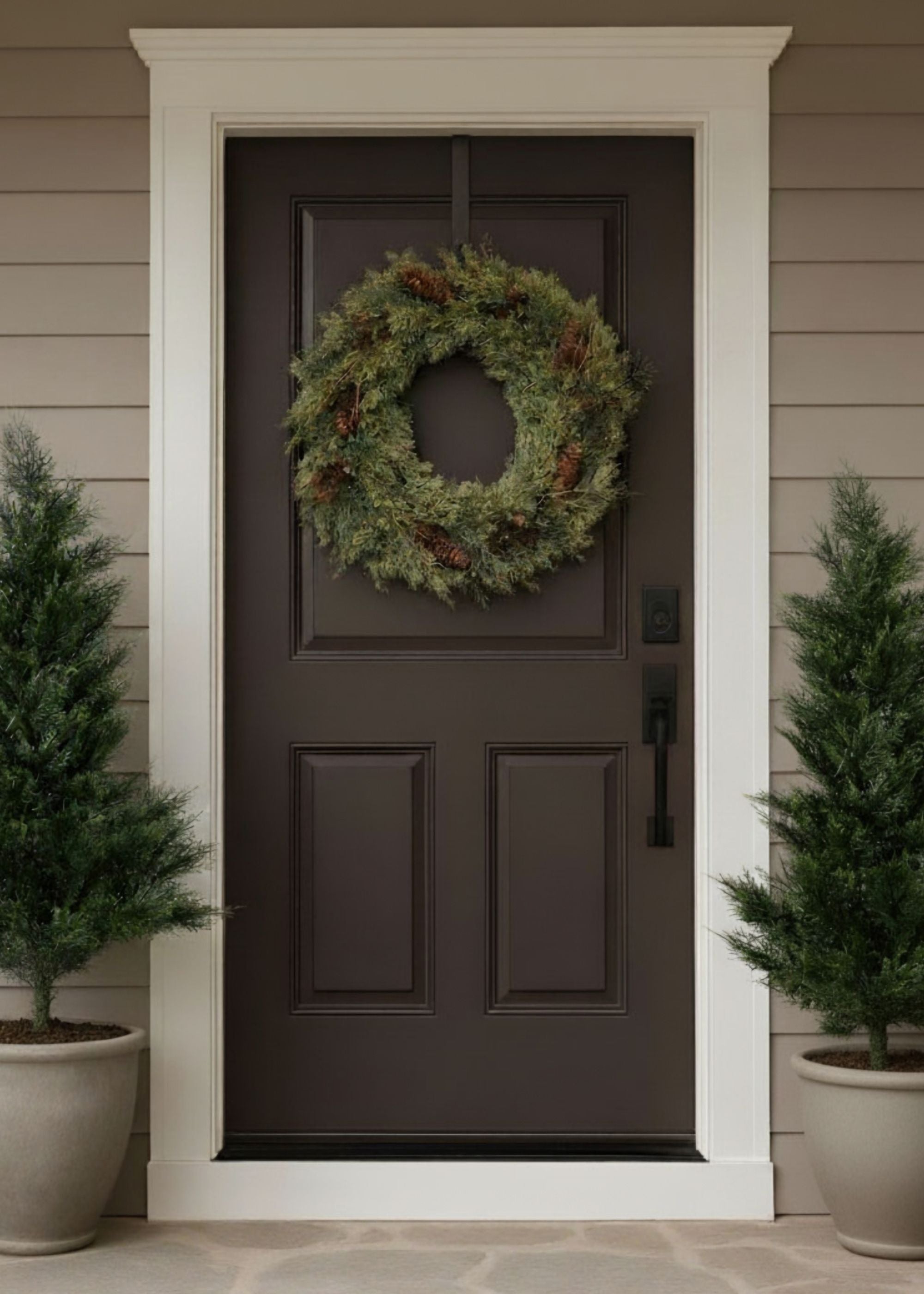 Green Artificial Pine Wreath for Table Centerpiece