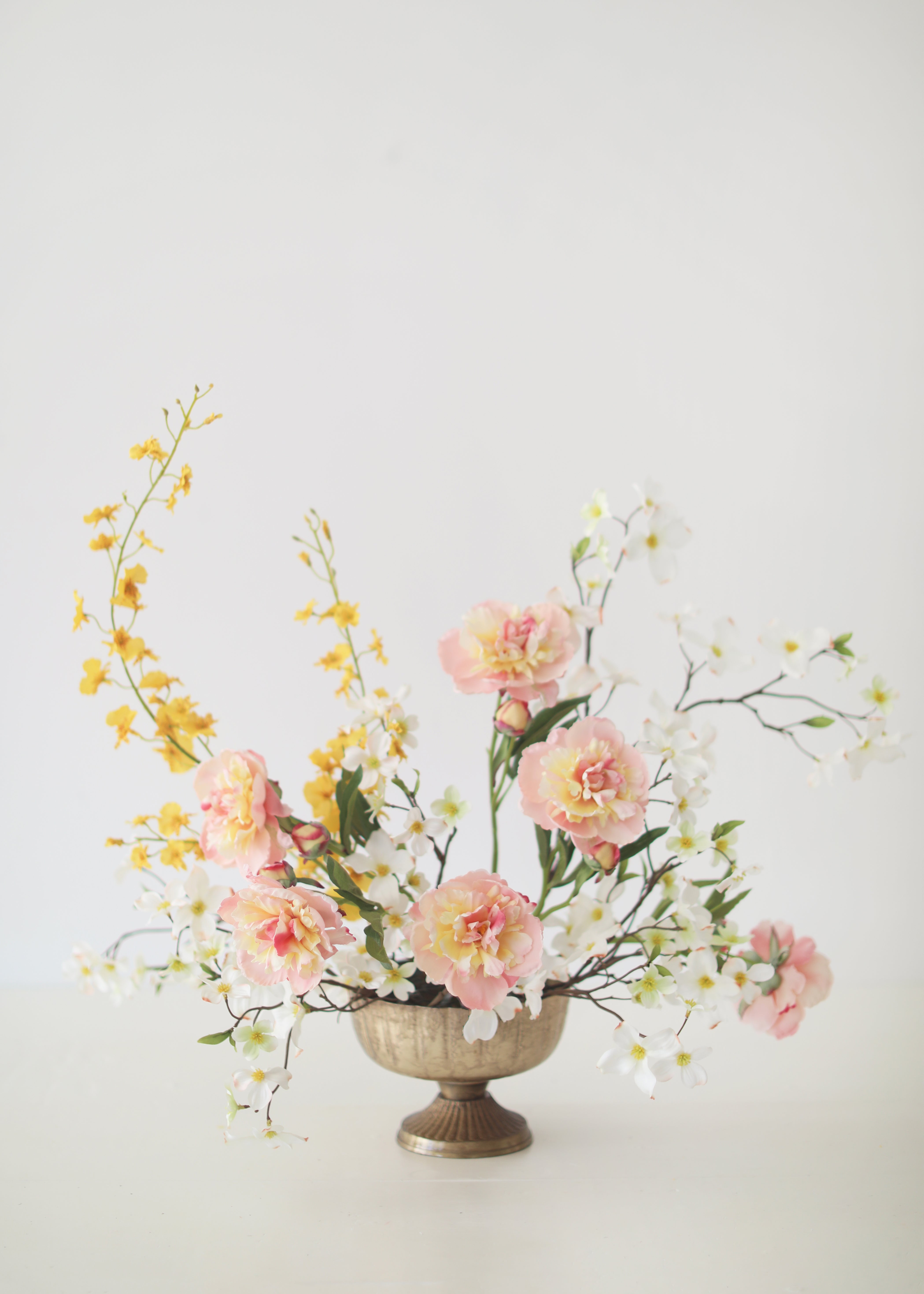 Pink Artificial Peony Stem for Shelf Styling