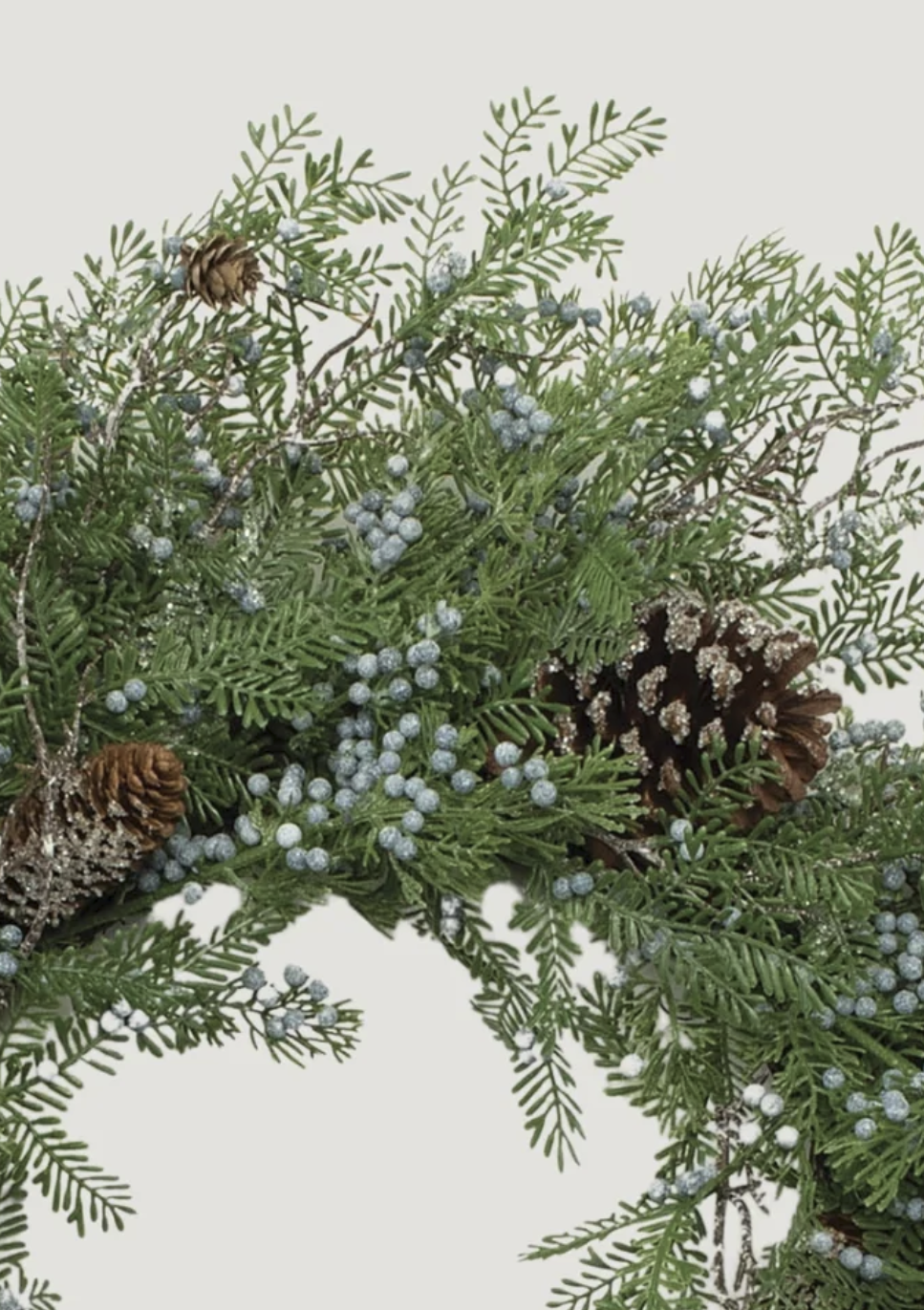Green Artificial Luxe Juniper Pinecone Wreath for Home Decor