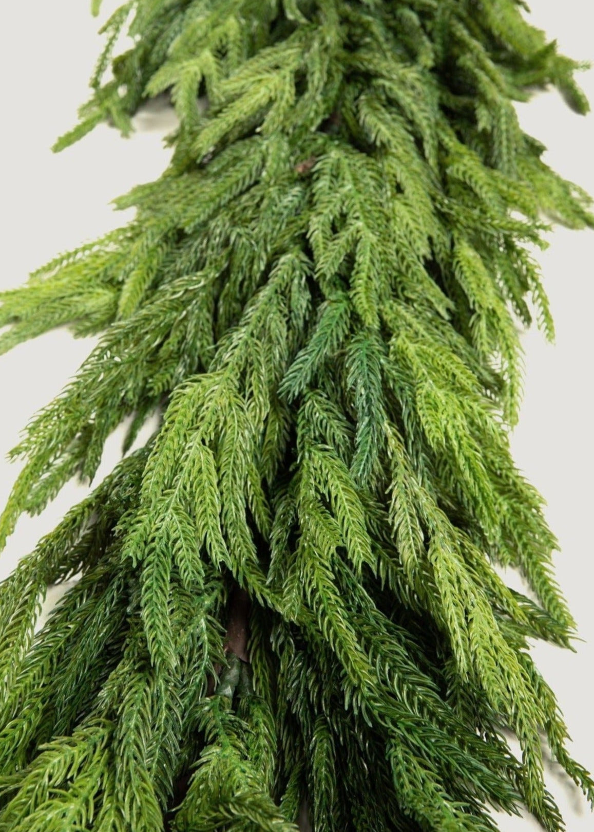 Real touch Norfolk pine garland for holiday mantel decor