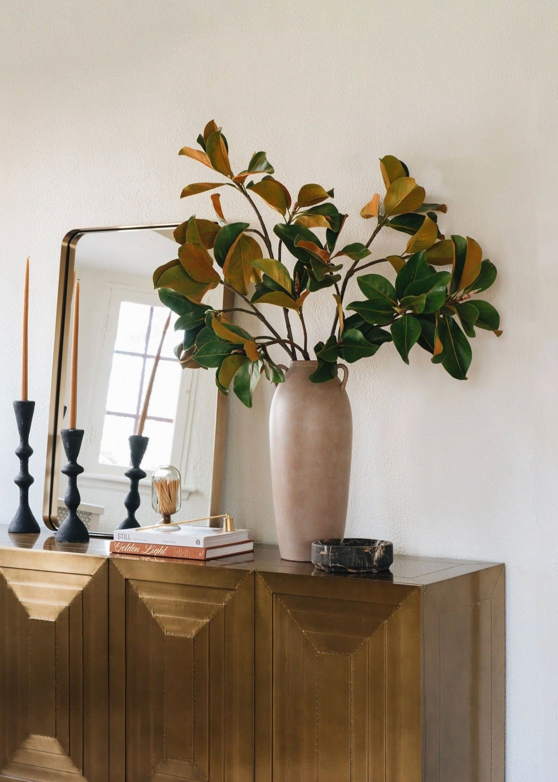 Green Artificial Magnolia Branch for Table Centerpiece