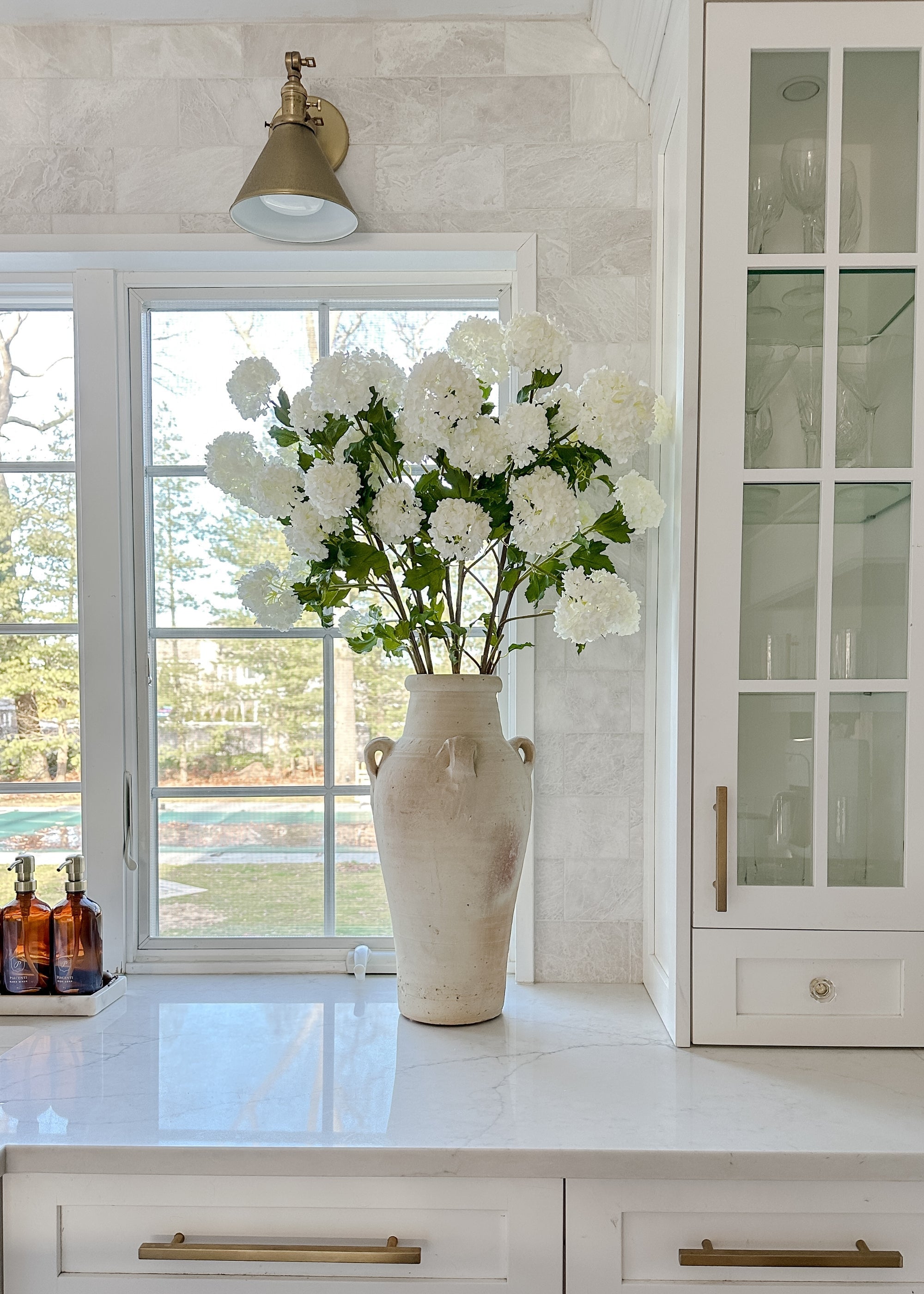 White Artificial Hydrangea Stem for Wedding Decor