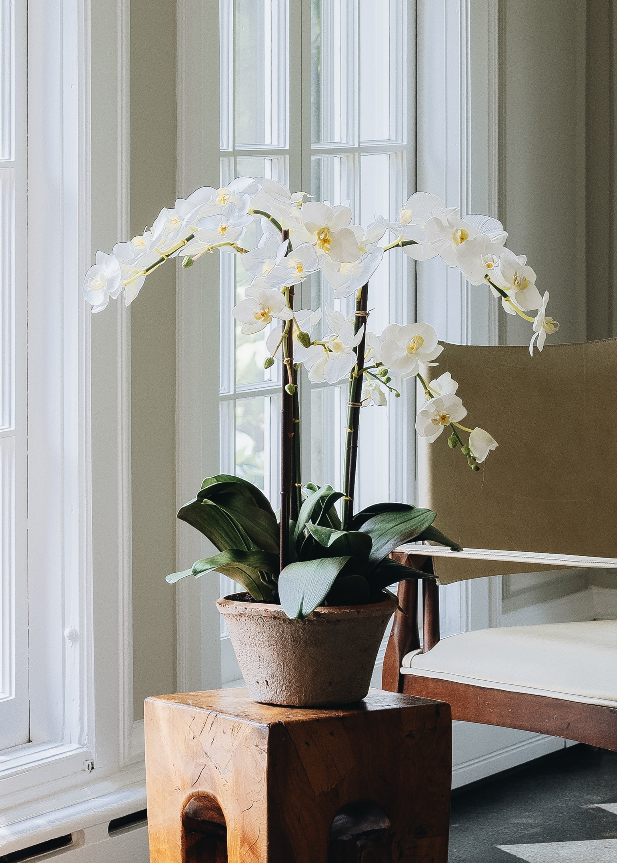 White Artificial Orchid Arrangement for Home Decor