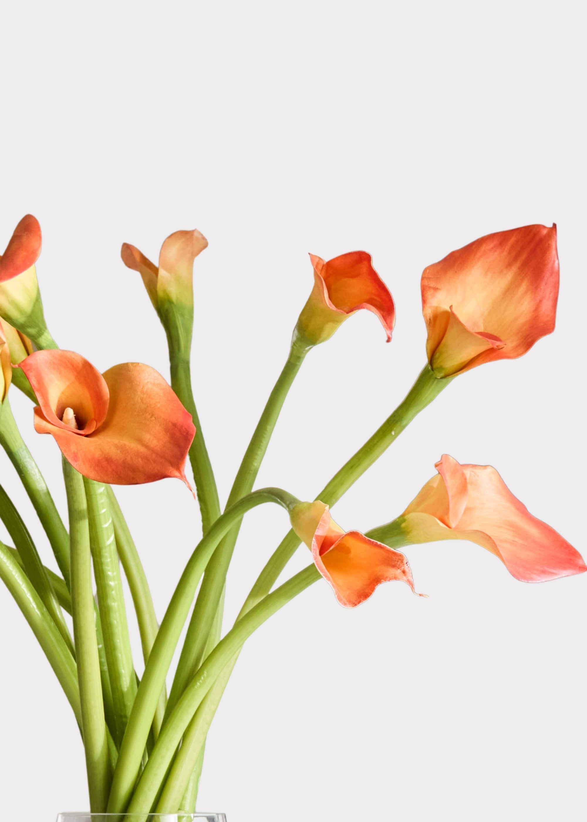 Orange Artificial Calla Lily Arrangement for Table Centerpiece