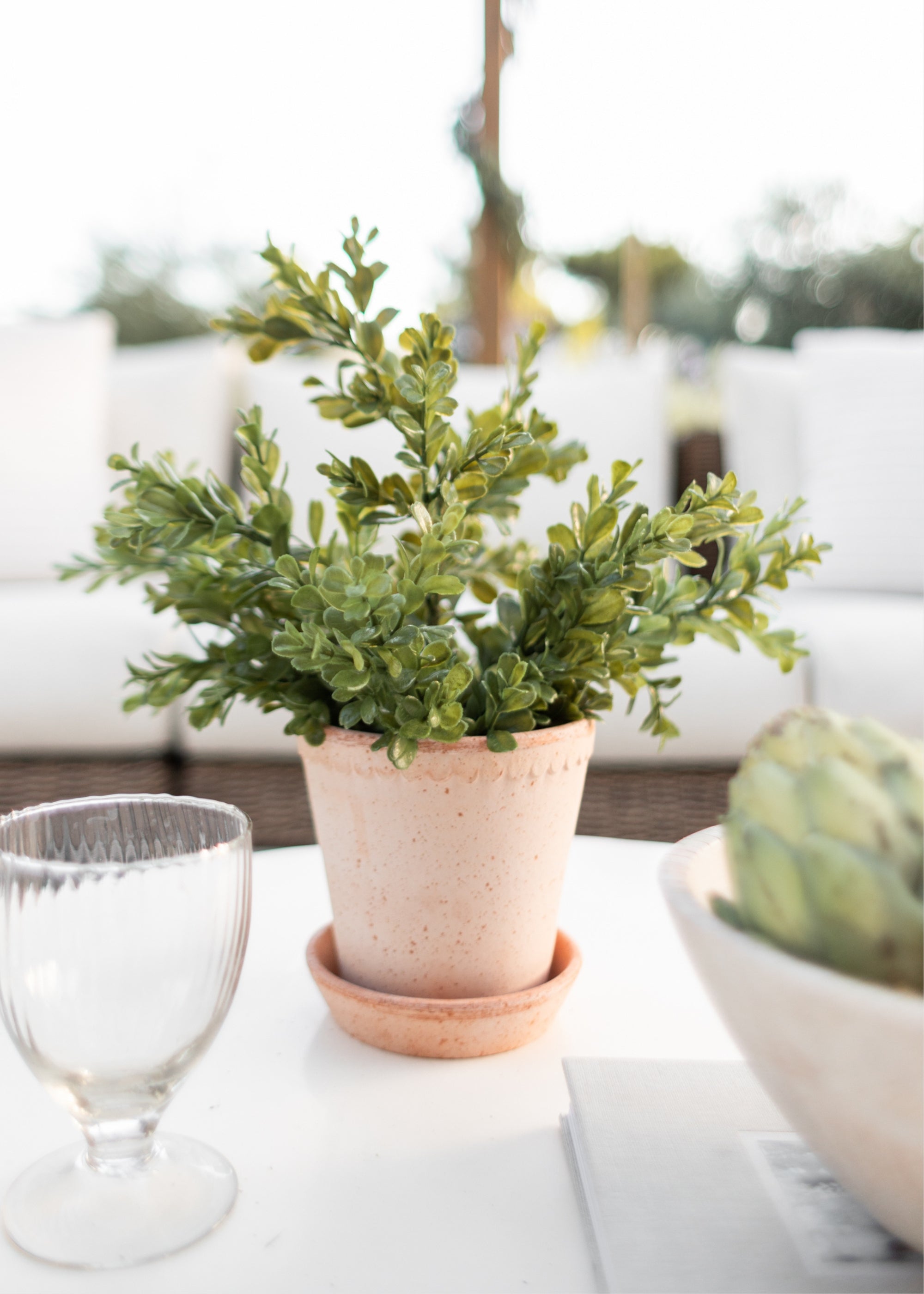 Green Artificial Plants Boxwood Bush for Home Decor