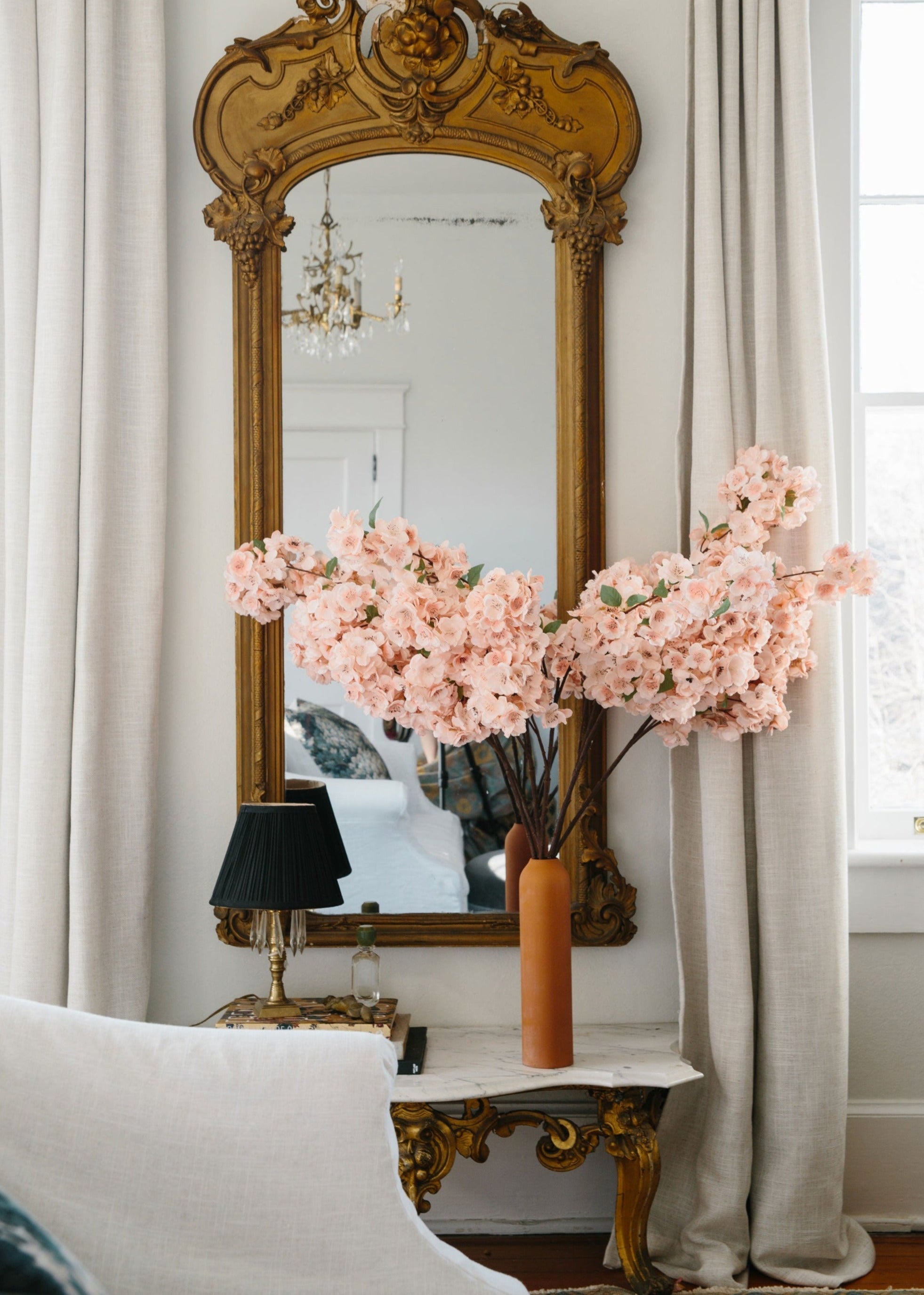 Pink Artificial Cherry Blossom Stem for Wedding Decor