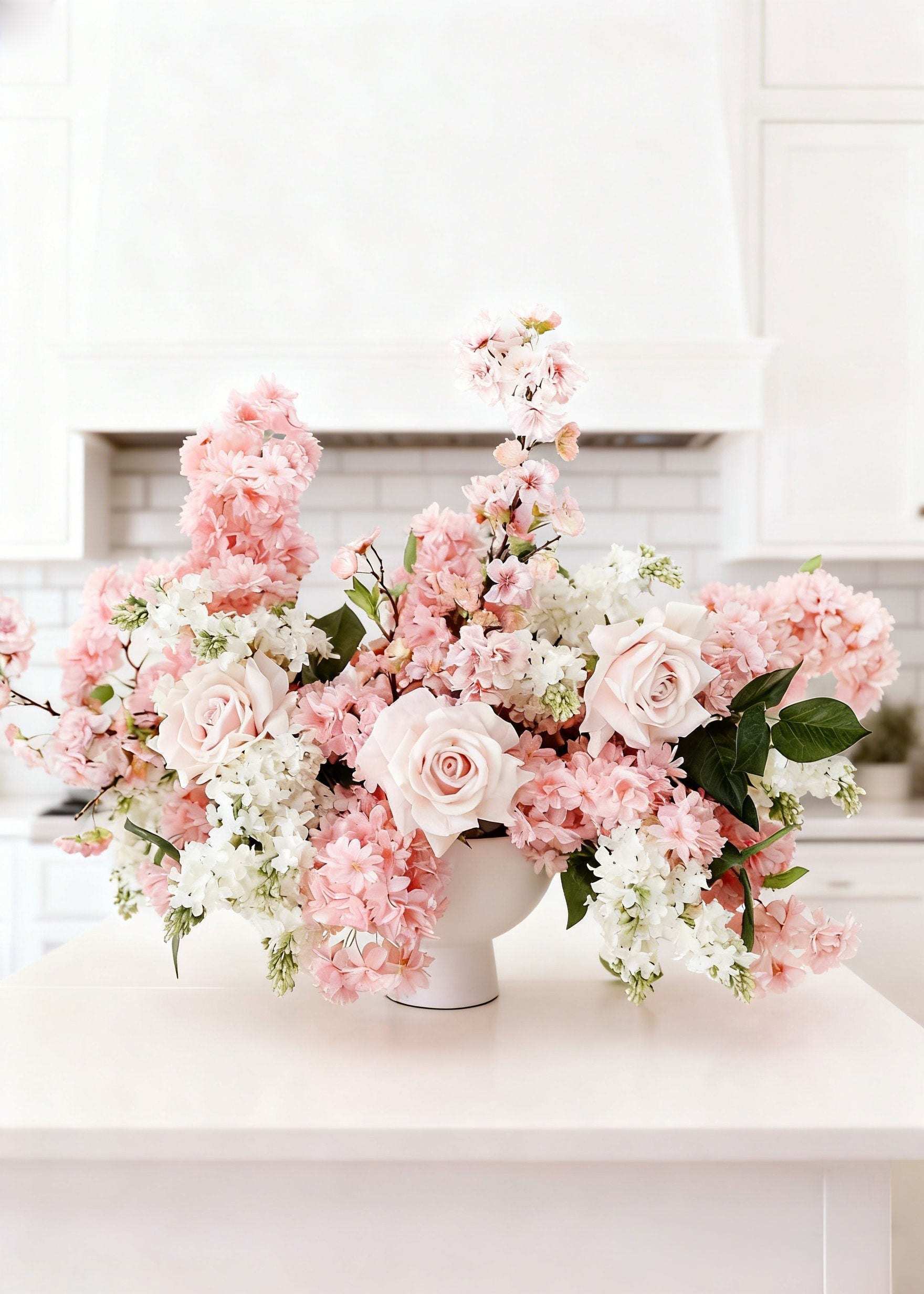 Pink Artificial Cherry Blossom Branch for Home Decor