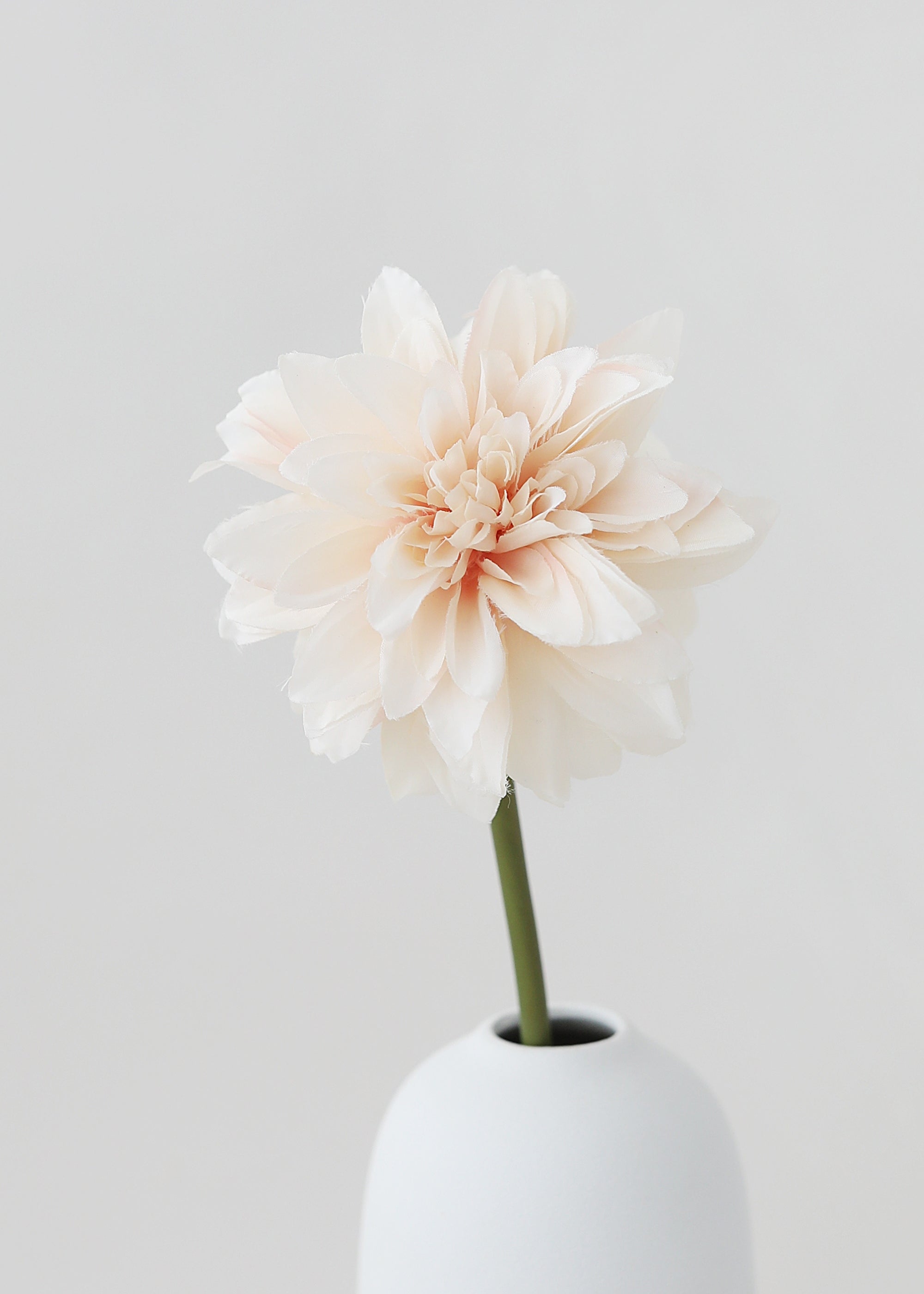 Blush Peach Silk Artificial Dahlia Stem for Wedding Decor