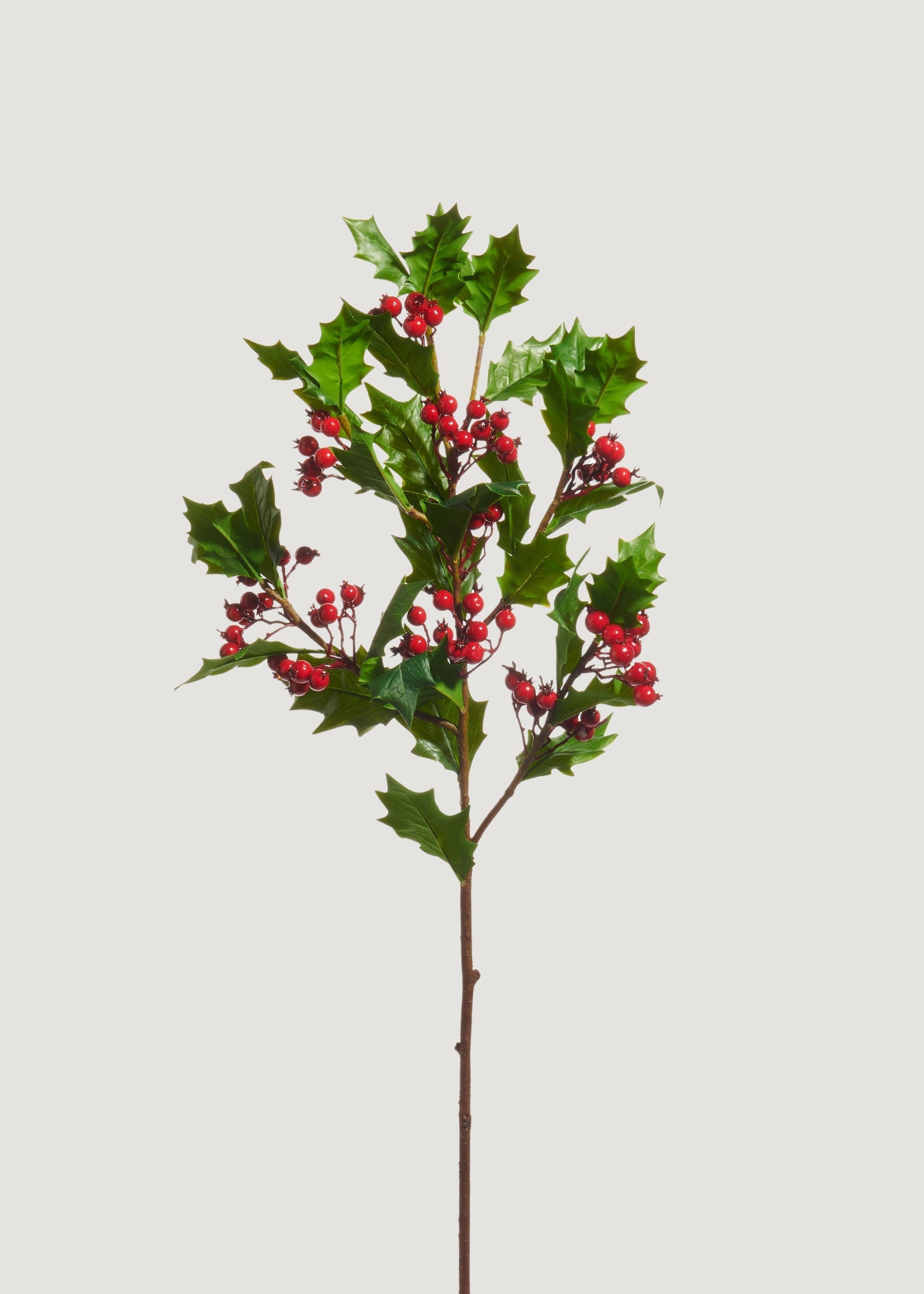 Red Artificial Holly Branch for Vase Styling
