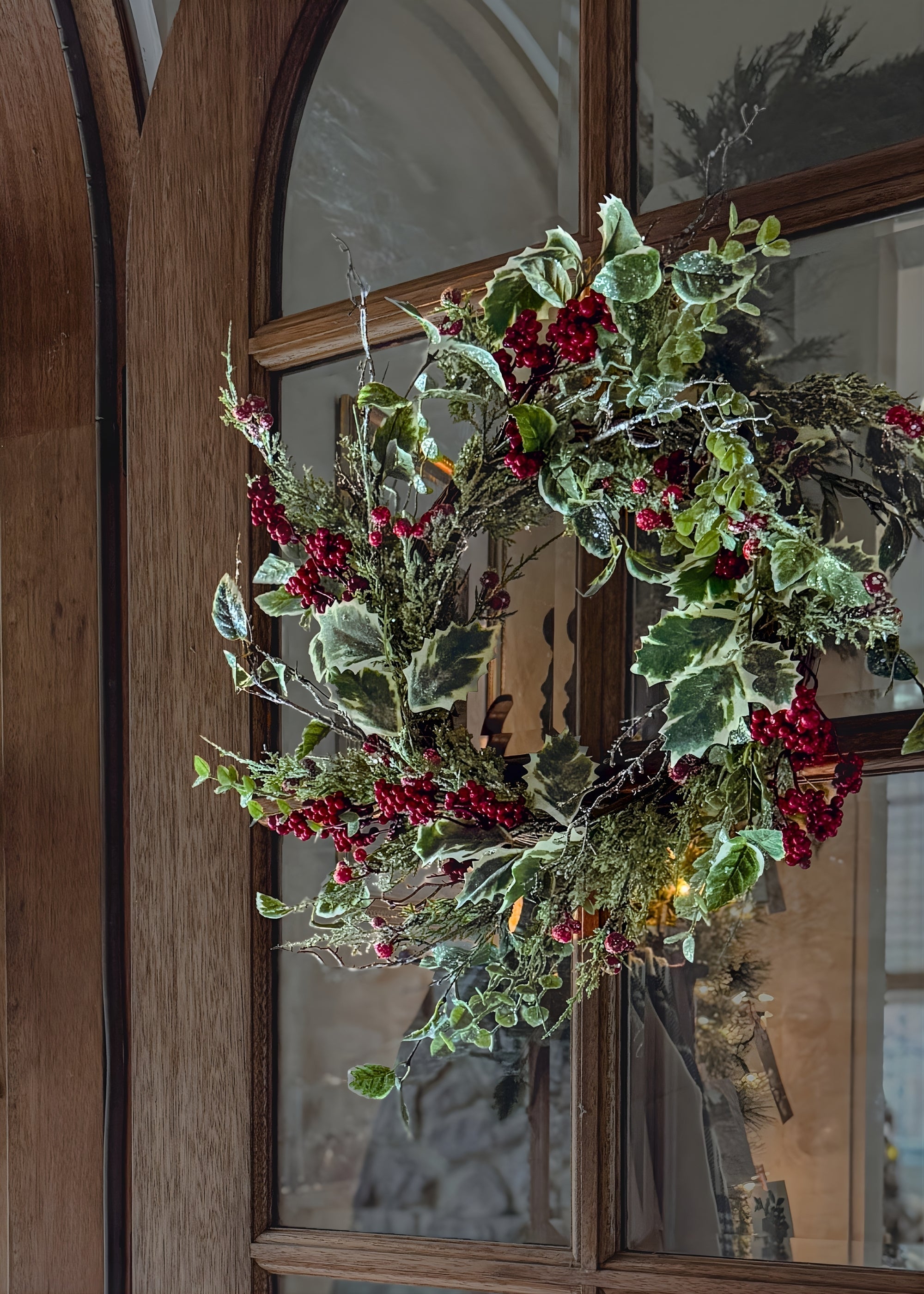 Red Artificial Berry Wreath for Home Decor
