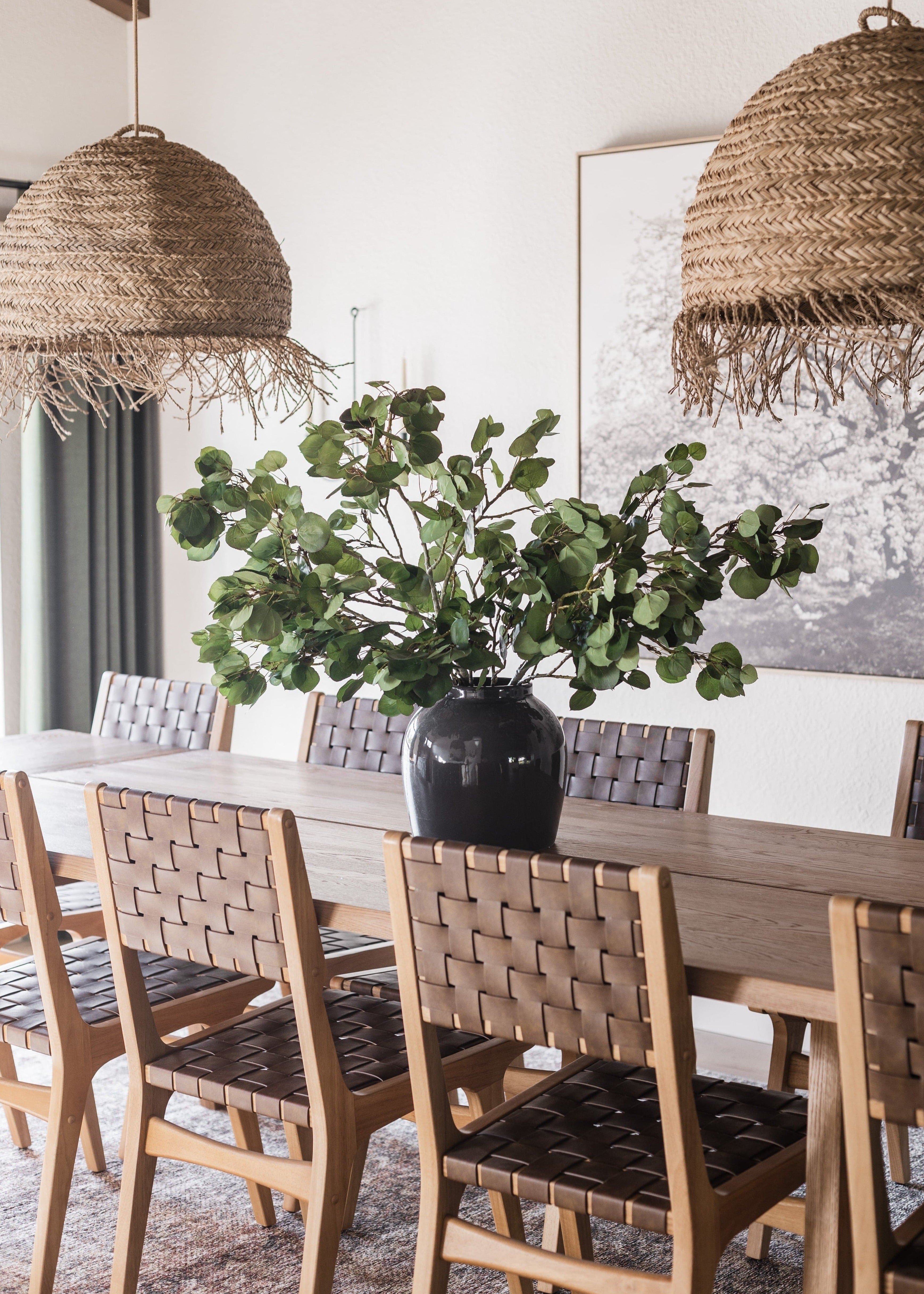 Slate jar vase for dining table flower arrangement