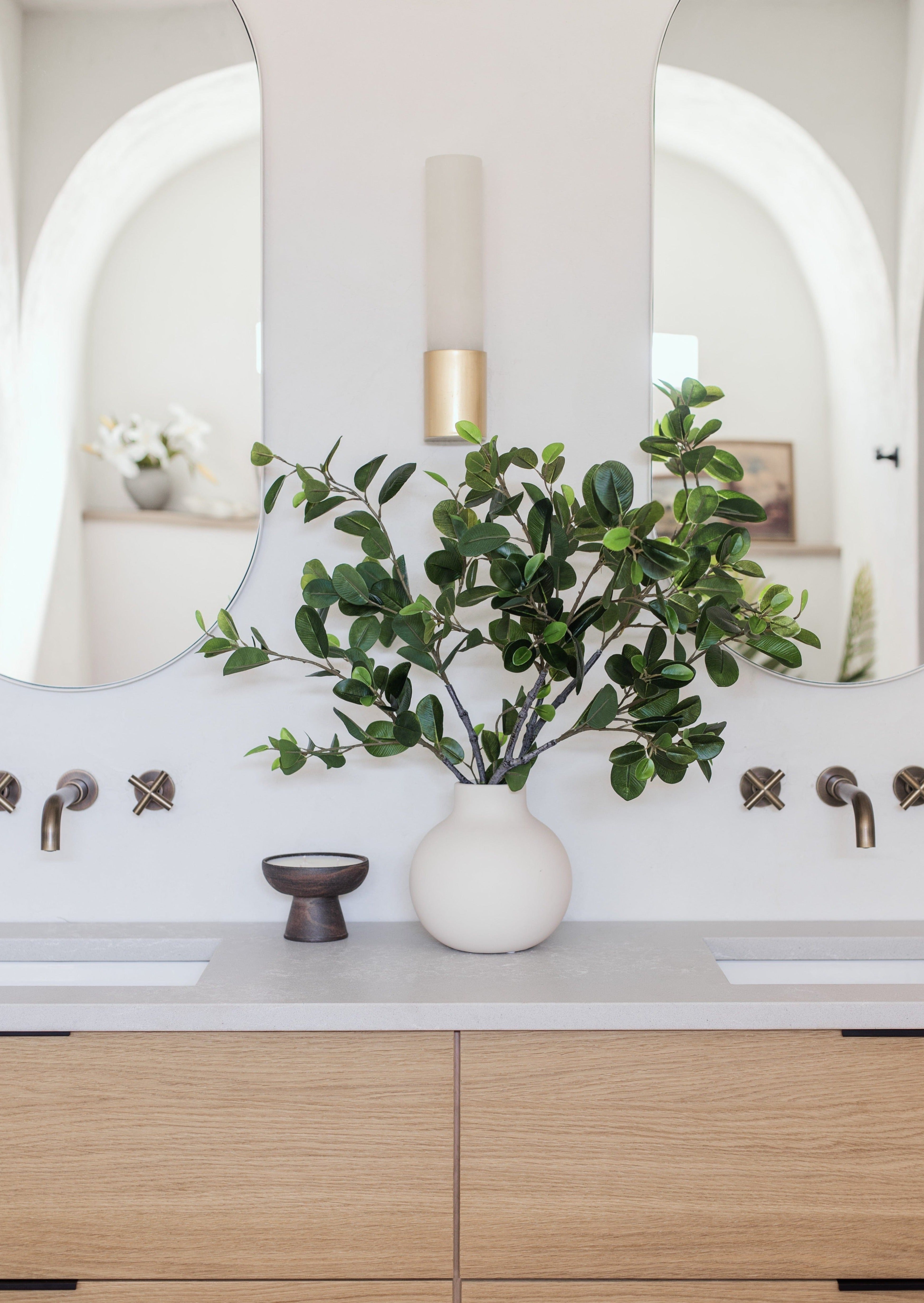 Green Artificial Italian Ficus Branch for Home Decor