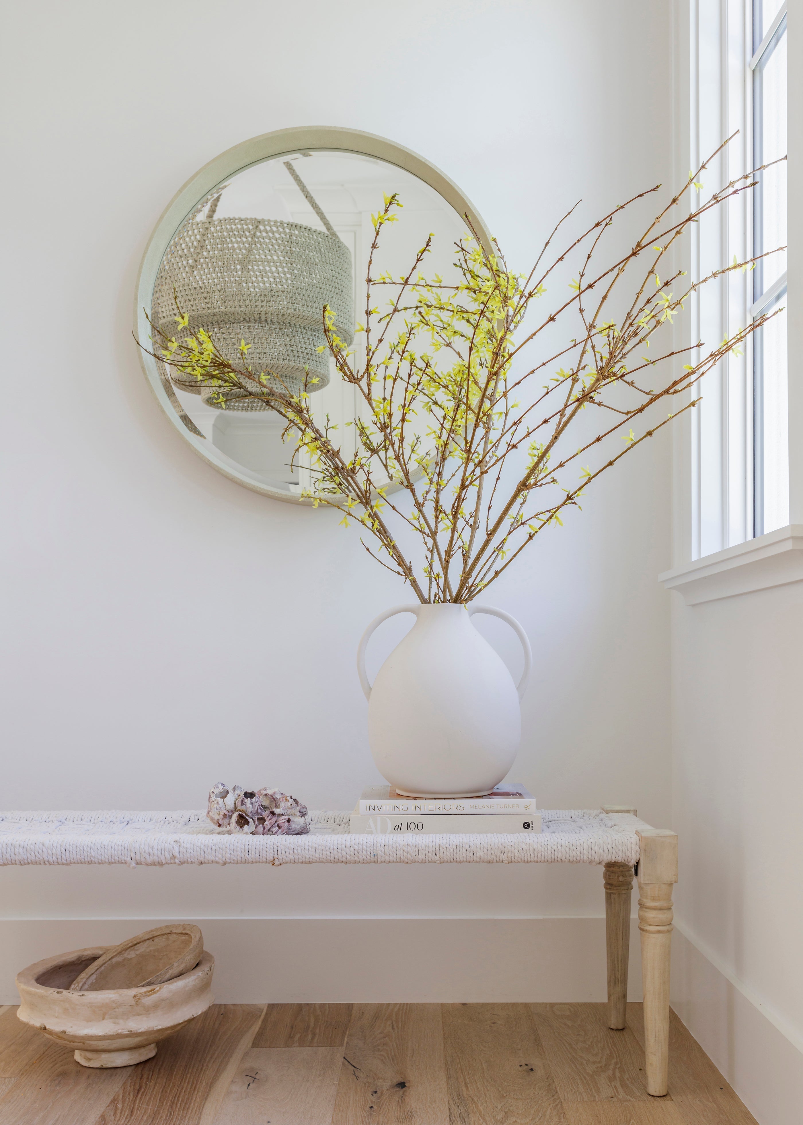 Green Artificial Forsythia Branch for Home Decor