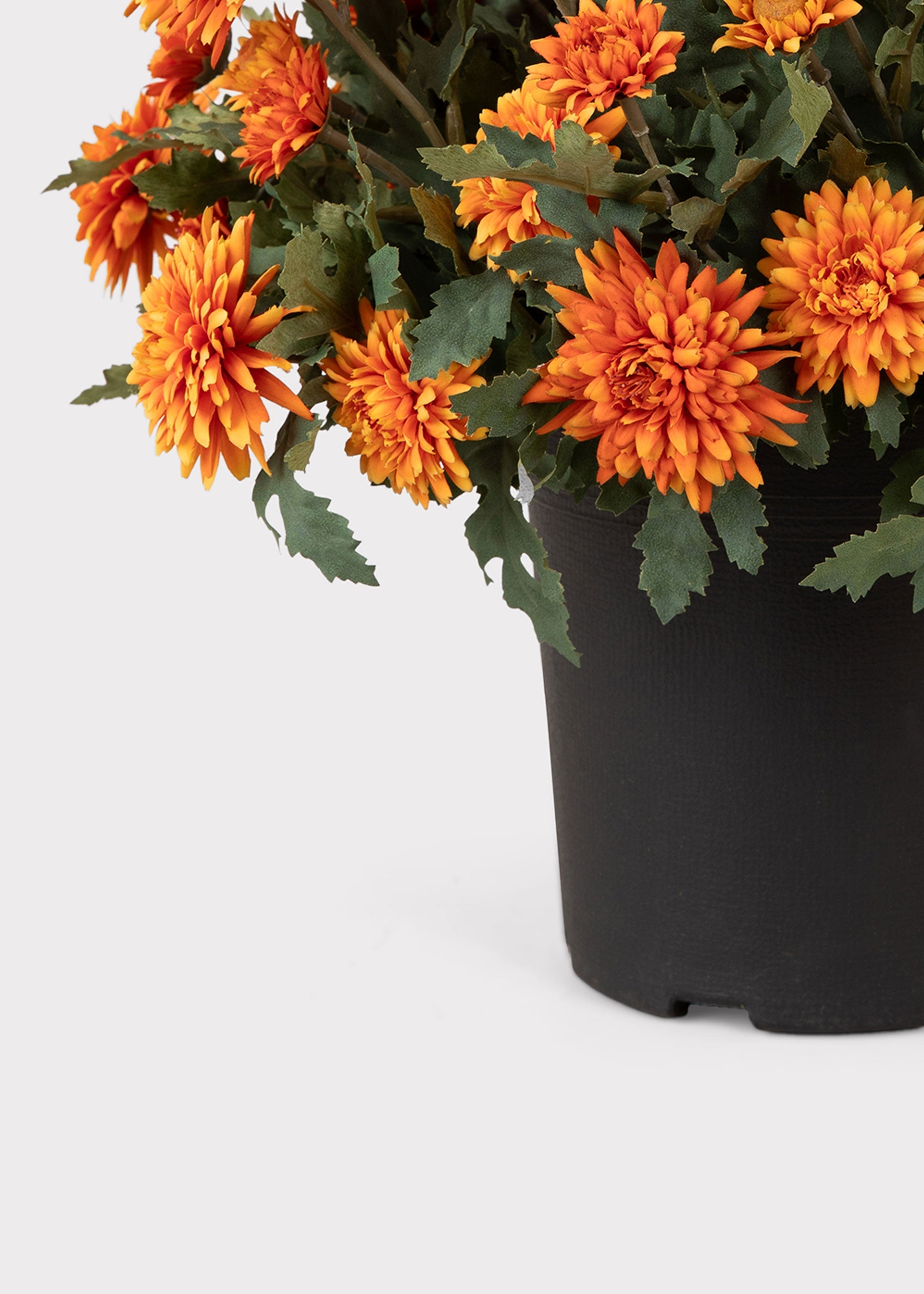 Orange Artificial Mum Potted Plant for Table Centerpiece