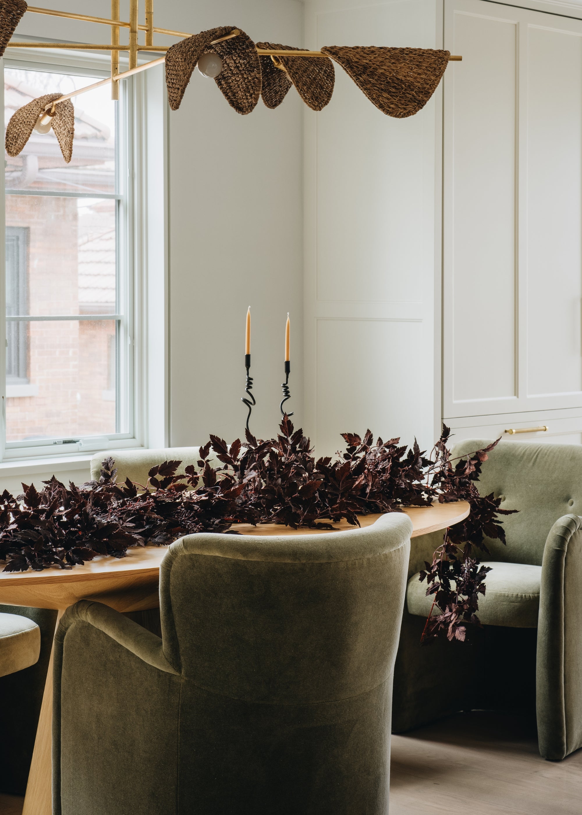 Plum Artificial Cimicifuga Seeded Garland 6' for Table Centerpiece