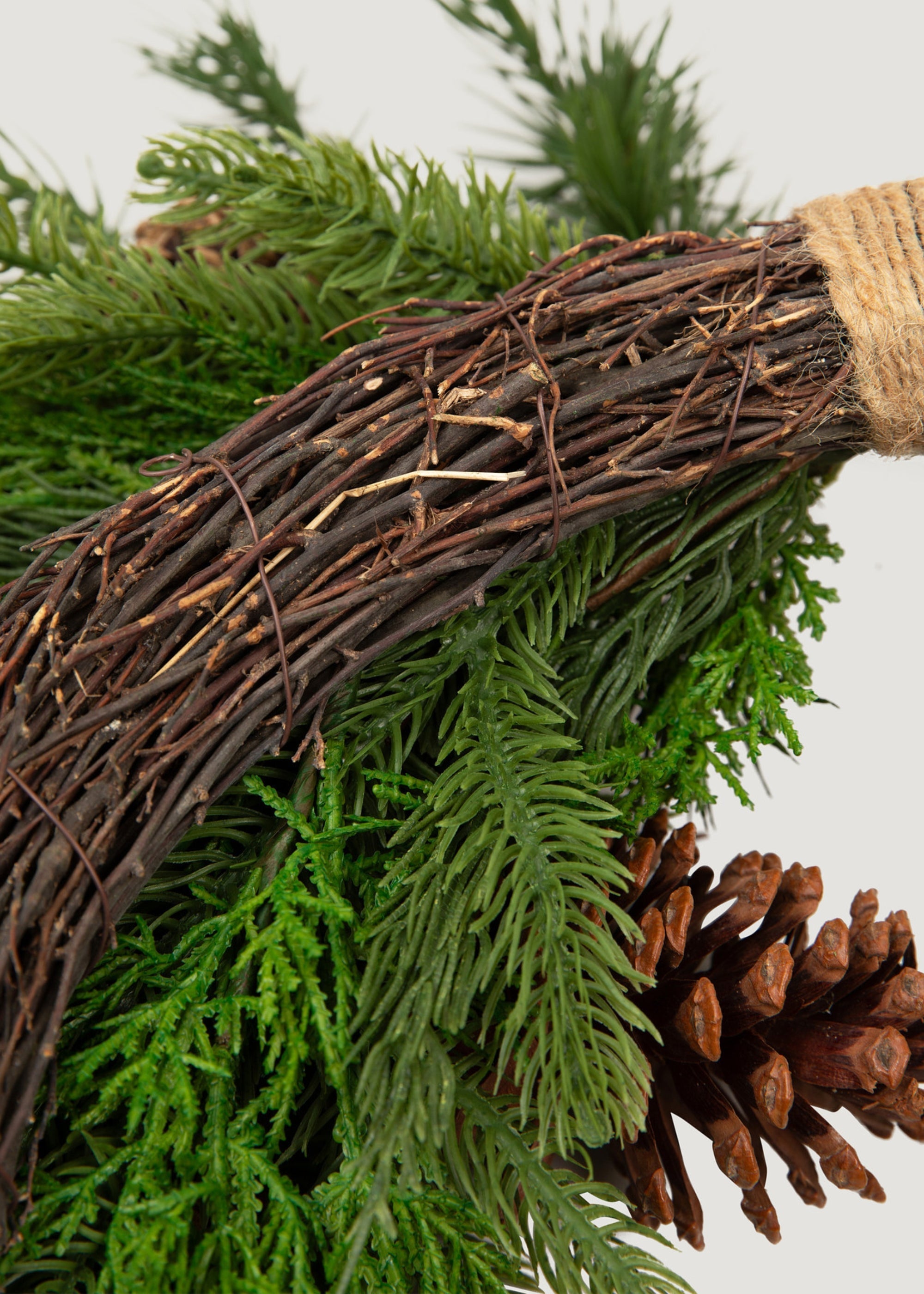 Green Artificial Pine Wreath for Table Centerpiece