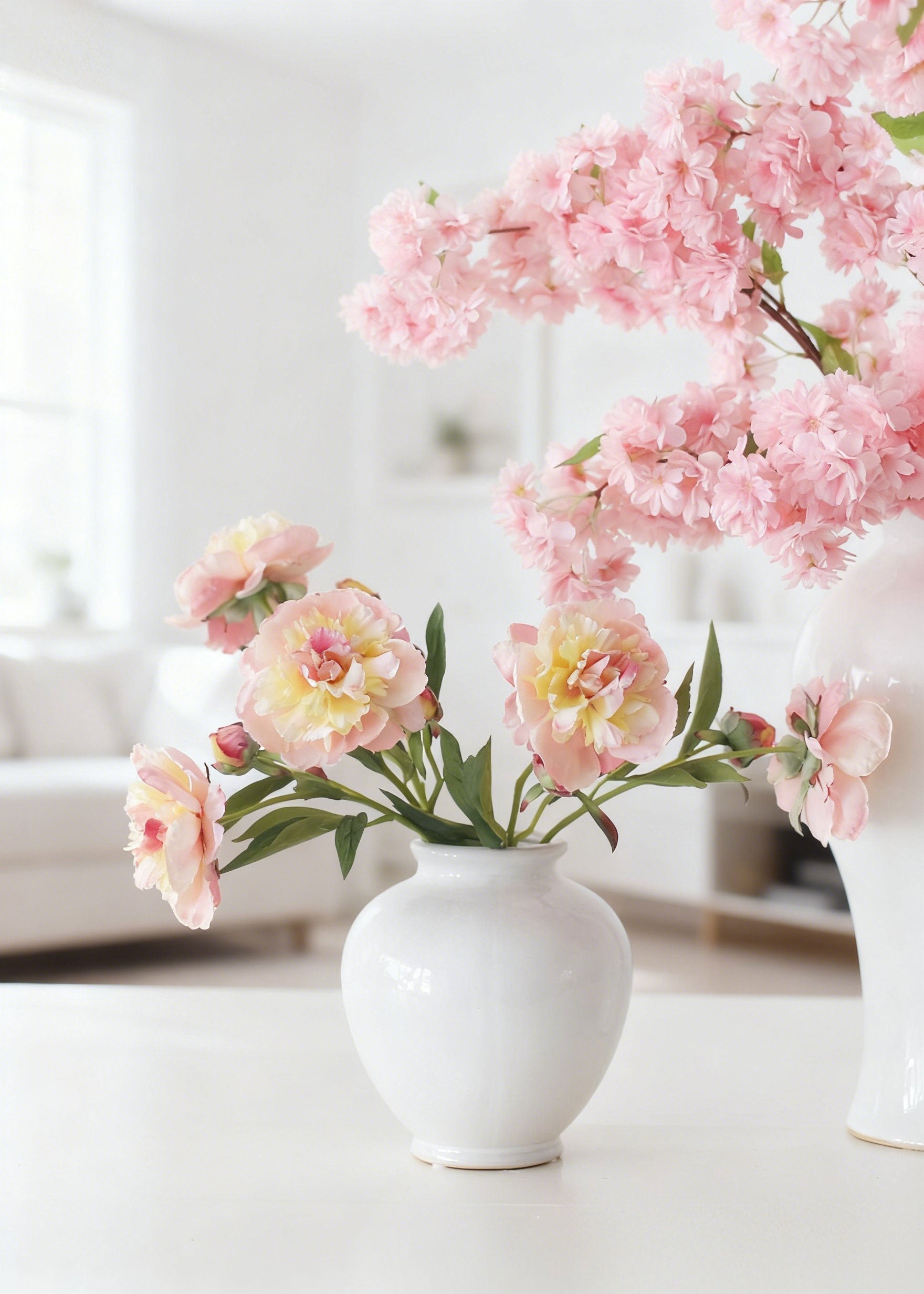 Pink Artificial Peony Stem for Home Decor