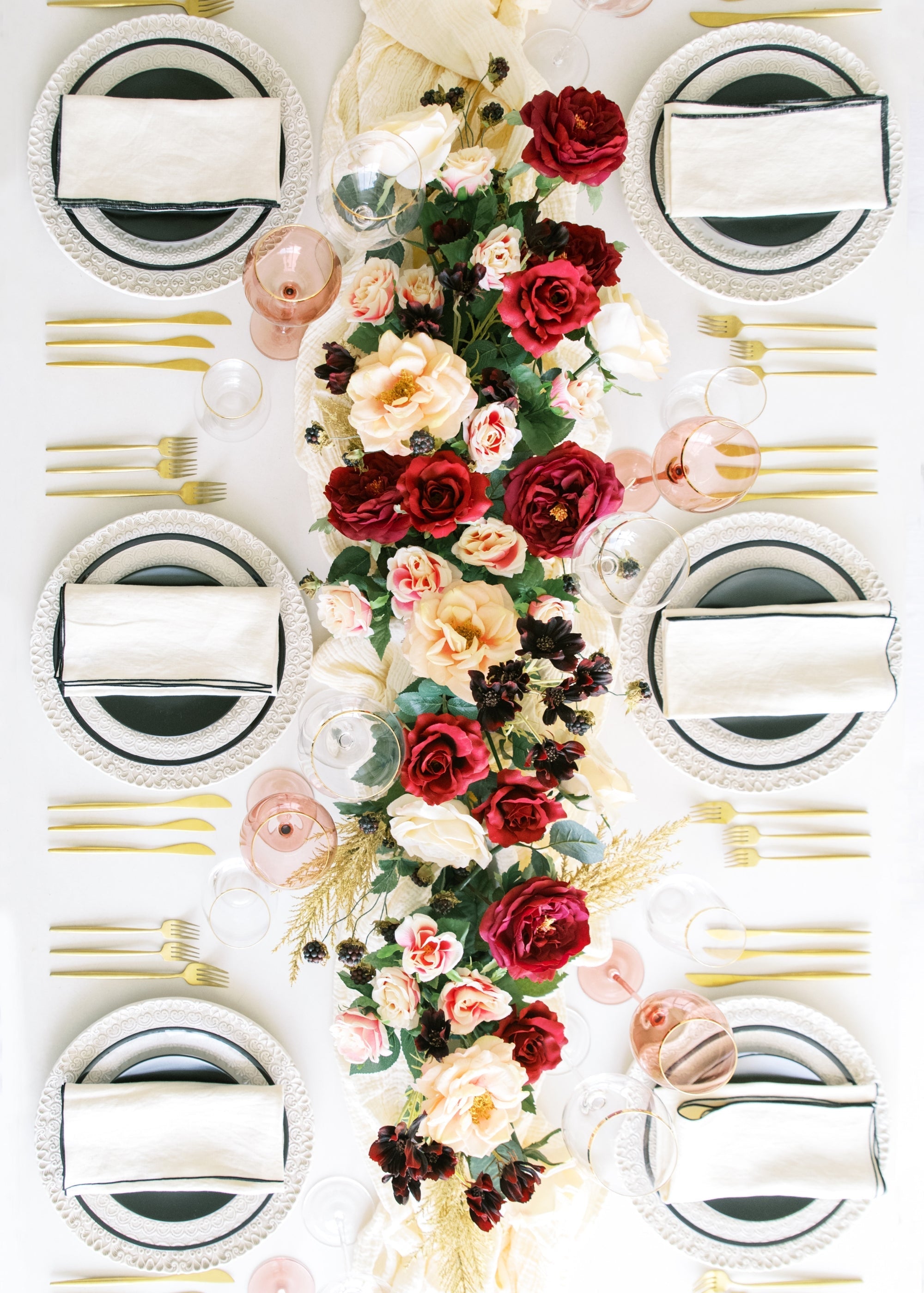 Wine Artificial Rose Stem for Table Centerpiece