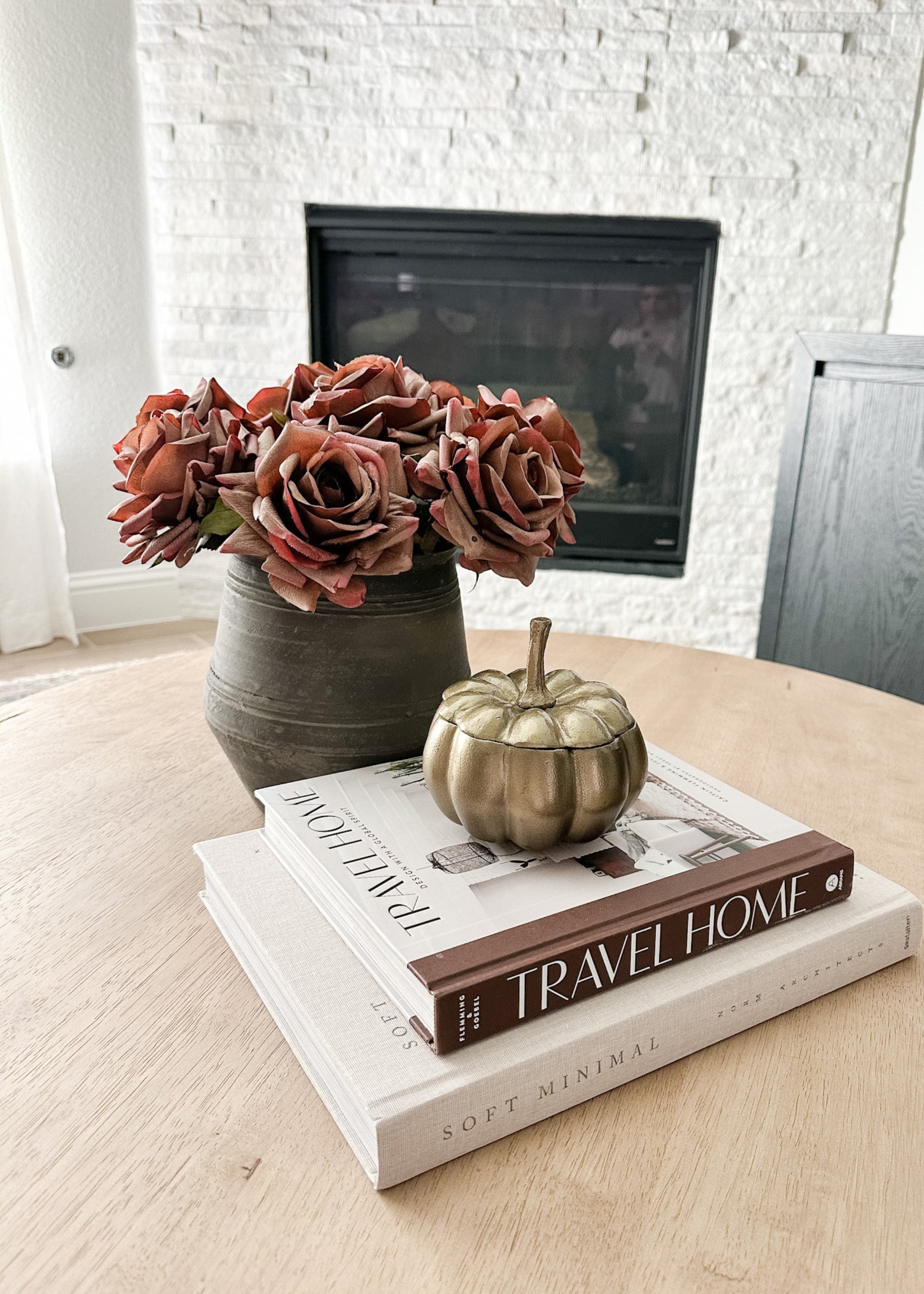 Brown Real Touch Artificial Rose Stem for Vase Styling