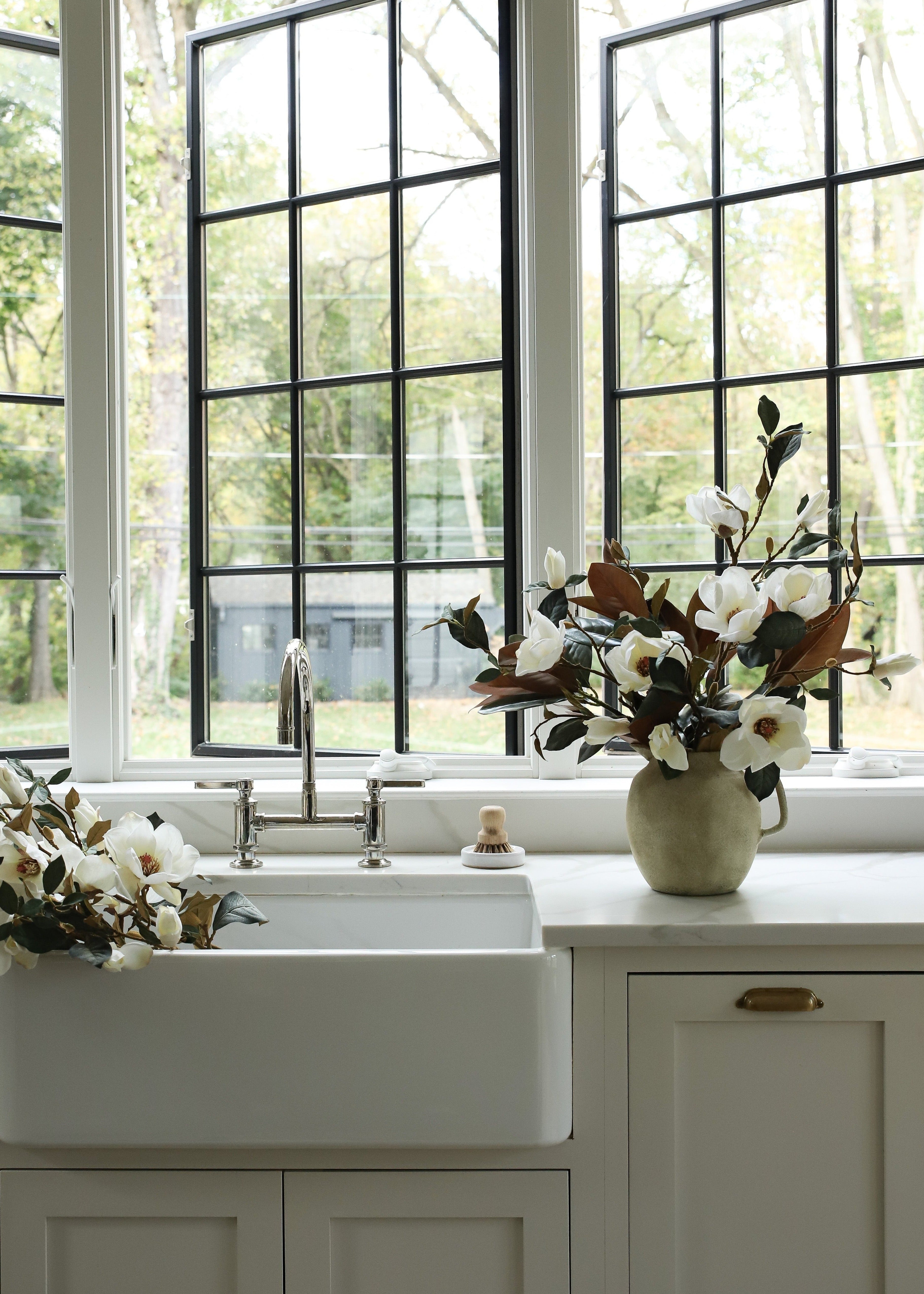 Cream Artificial Magnolia Branch for Home Decor