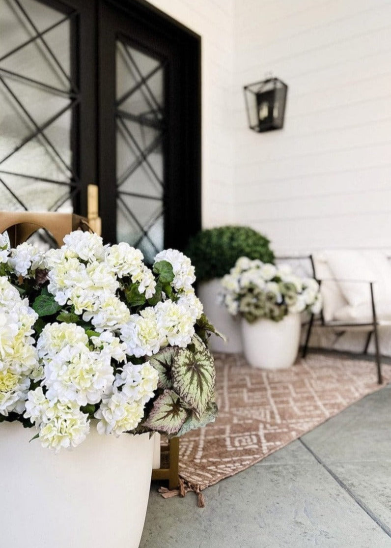 White Artificial Geranium Bush for Home Decor