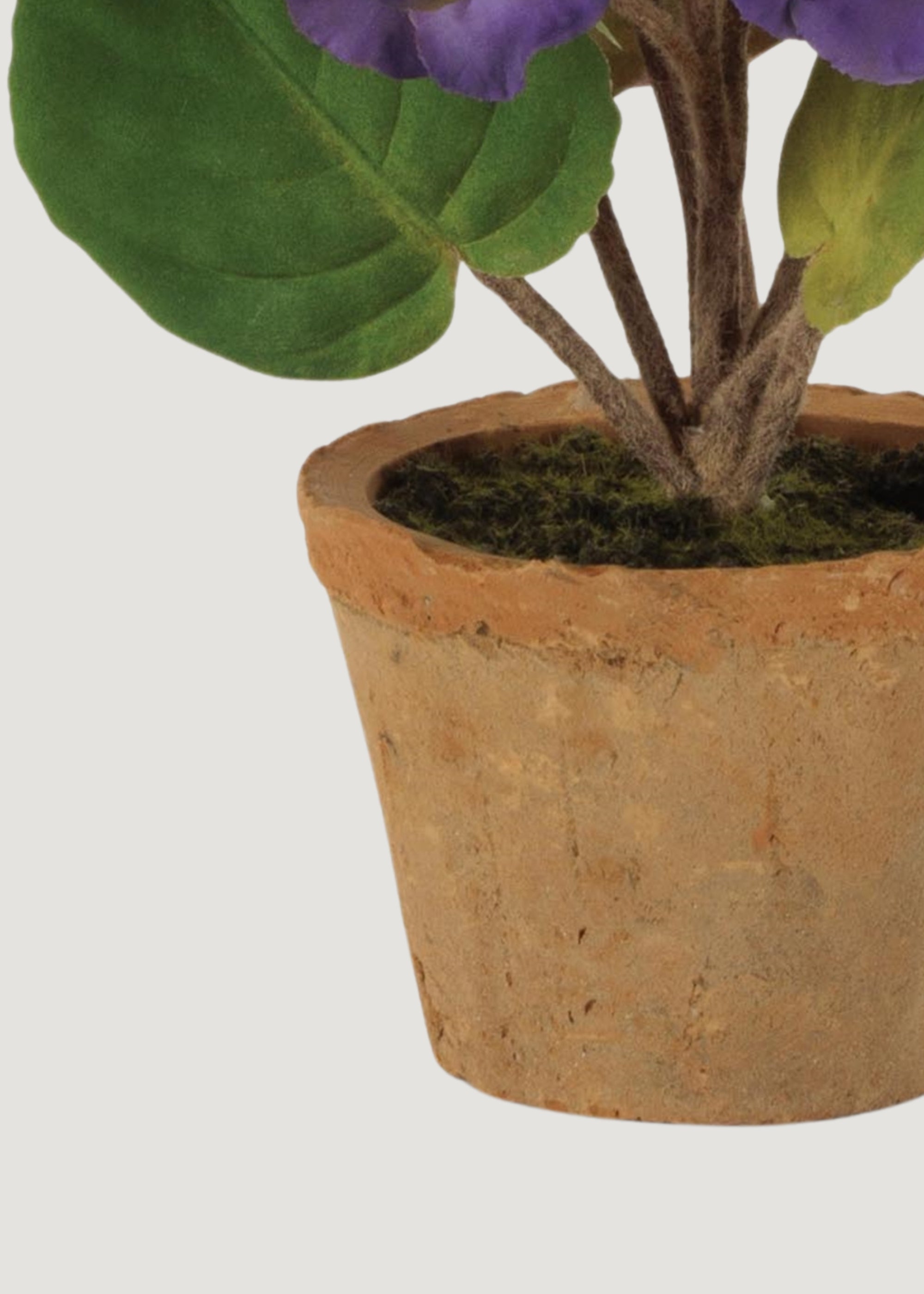 Purple Artificial Potted African Violet for Table Centerpiece