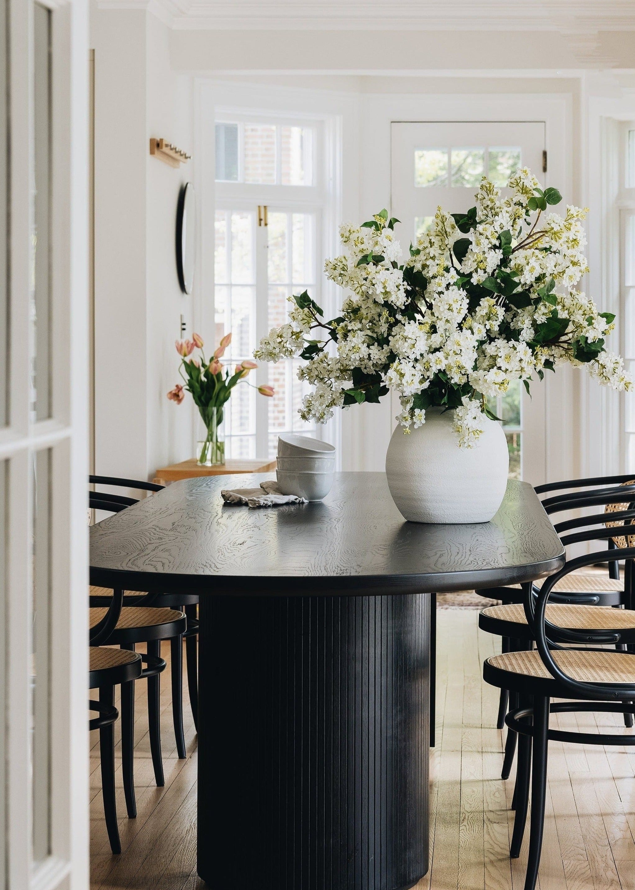 White Concrete Konos Vase for Table Centerpiece